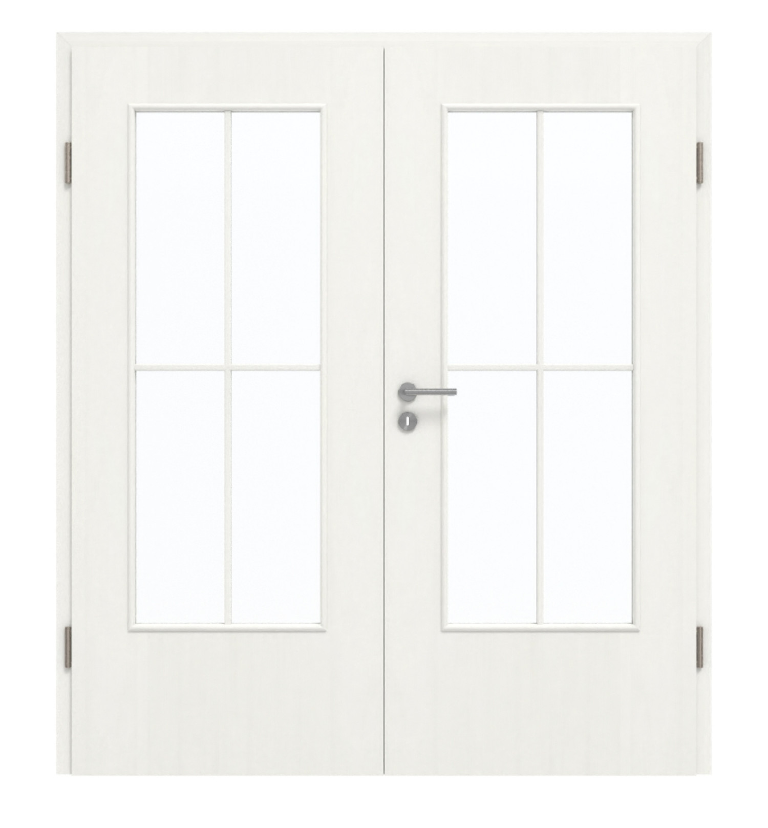 GARANT Doppelflügeltür inkl. Zarge Authentic Bianco GCK08 mit Lichtausschnitt LA-DIN Sprosse SP0