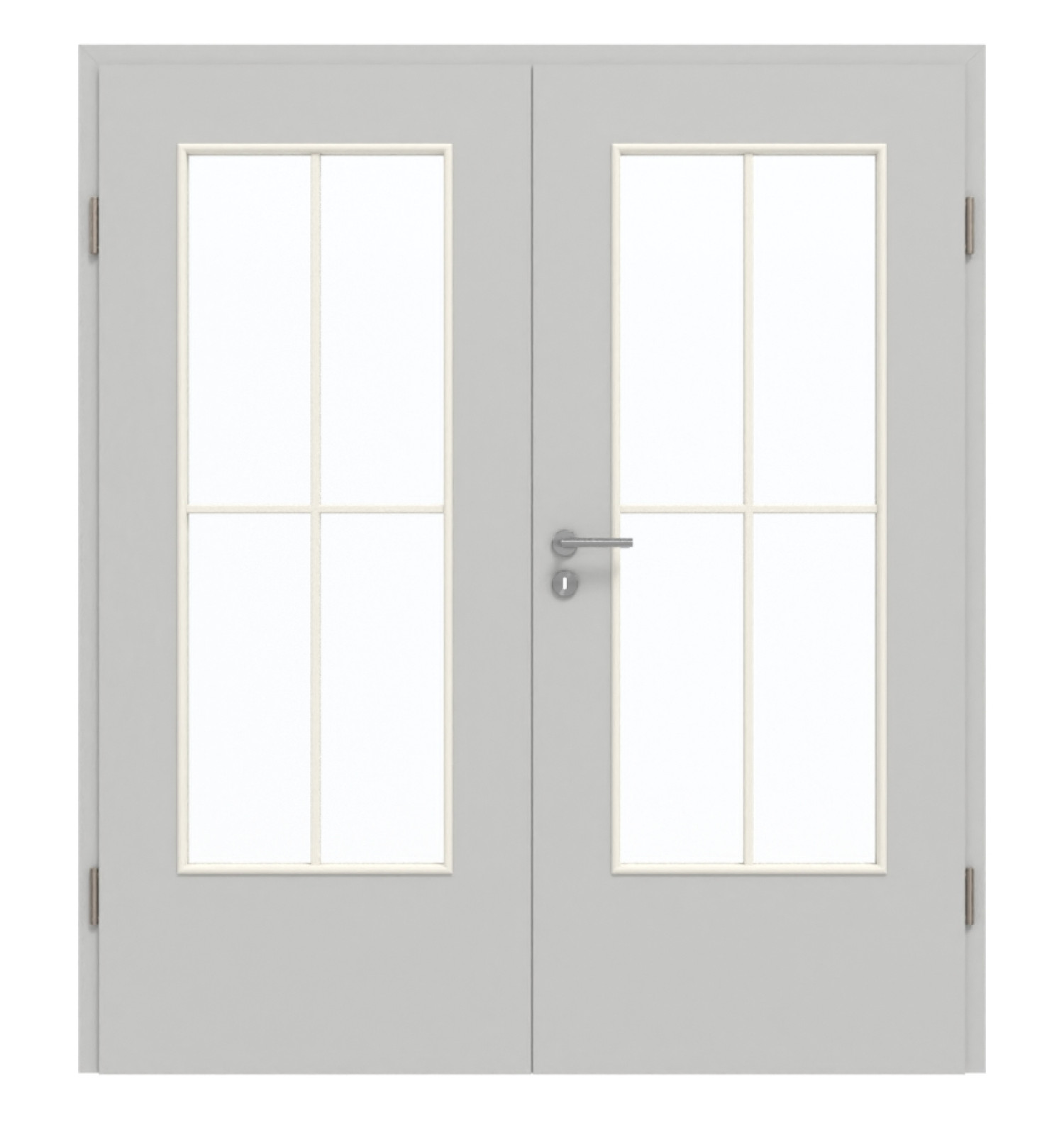 GARANT Doppelflügeltür inkl. Zarge D92-60 Dove Grey Resopal mit Lichtausschnitt LA-DIN Sprosse SP0