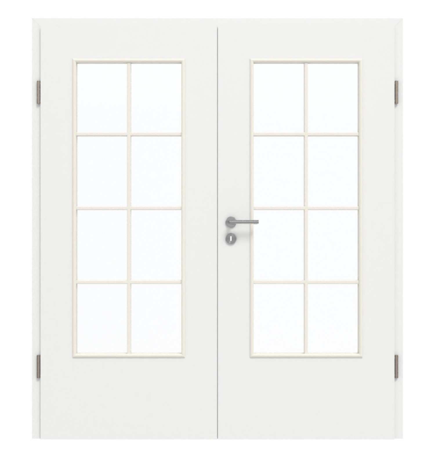 GARANT Doppelflügeltür inkl. Zarge D354-60 Designer White Resopal mit Lichtausschnitt LA-DIN Sprosse SP1