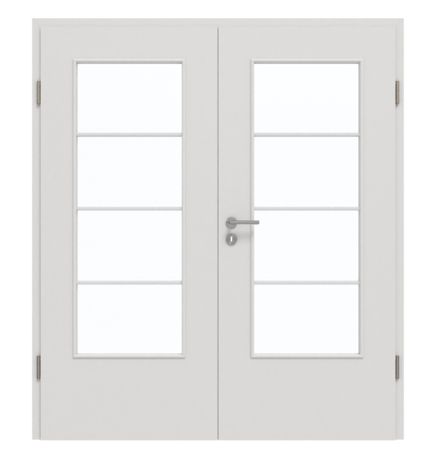 GARANT Doppelflügeltür inkl. Zarge 0160-60 Silver Grey CePaL mit Lichtausschnitt LA-DIN Sprosse SP10