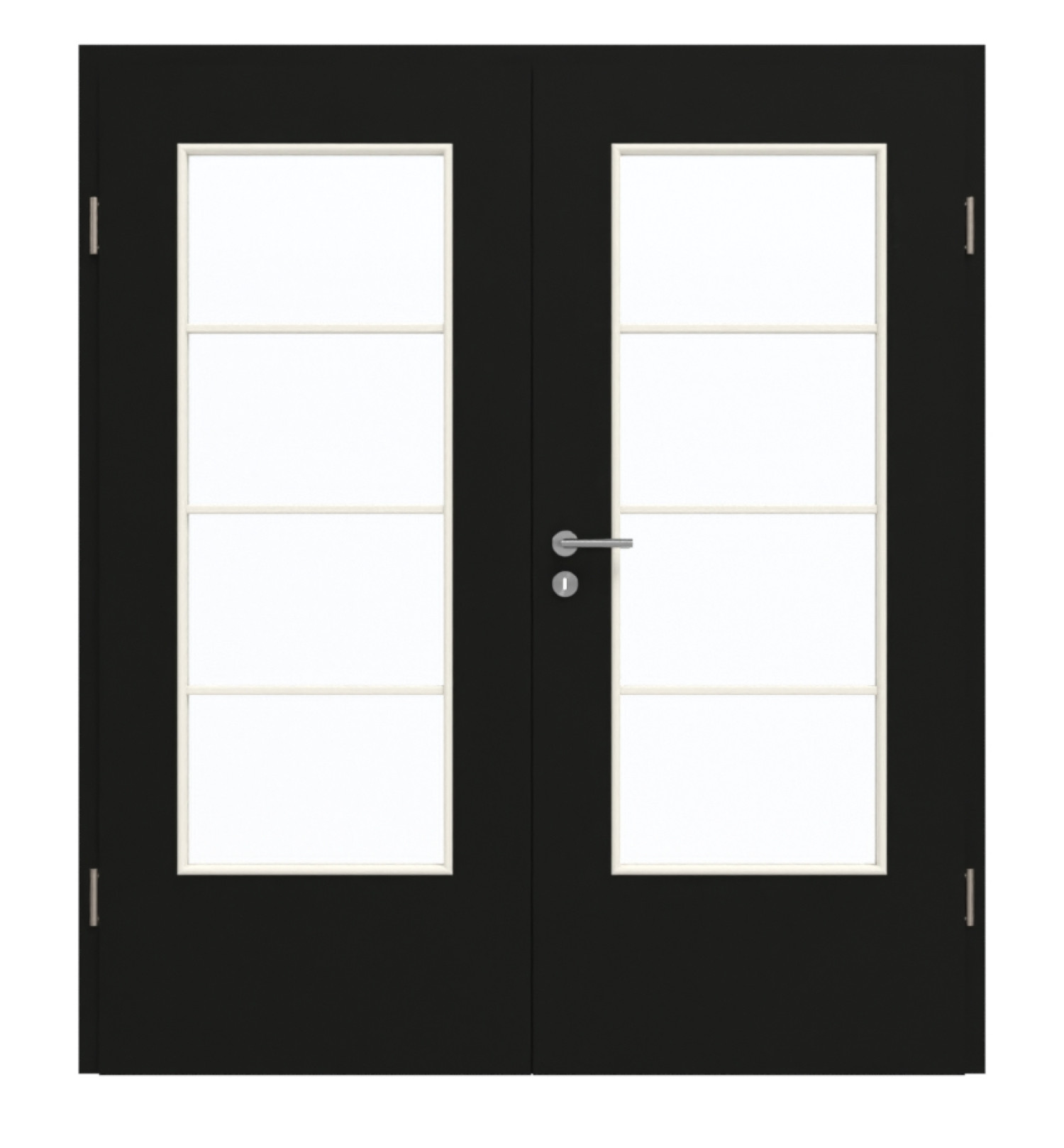 GARANT Doppelflügeltür inkl. Zarge 0901-60 Black Resopal mit Lichtausschnitt LA-DIN Sprosse SP10