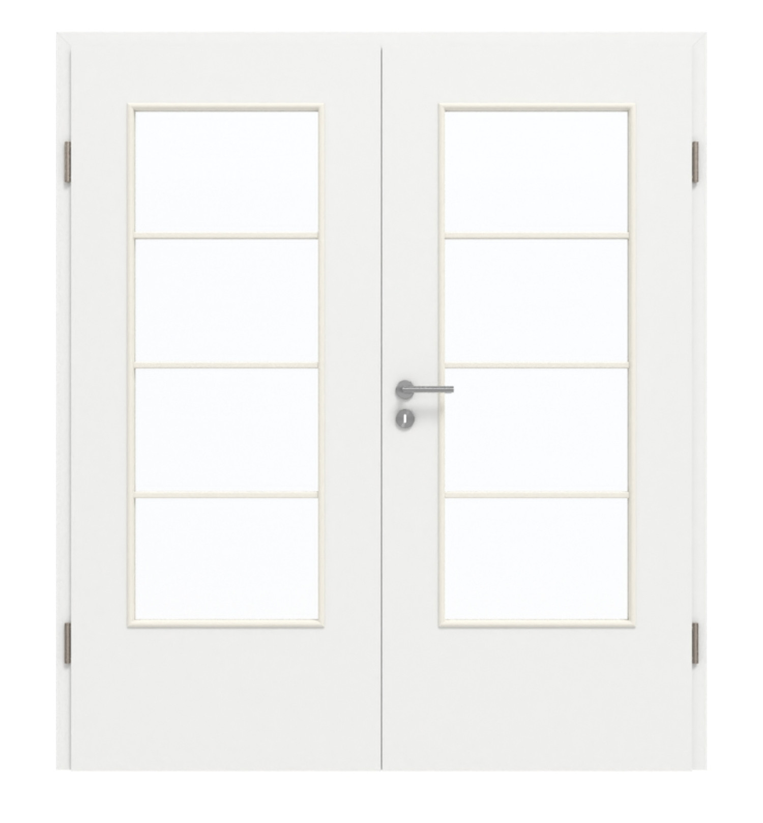 GARANT Doppelflügeltür inkl. Zarge D354-60 Designer White Resopal mit Lichtausschnitt LA-DIN Sprosse SP10