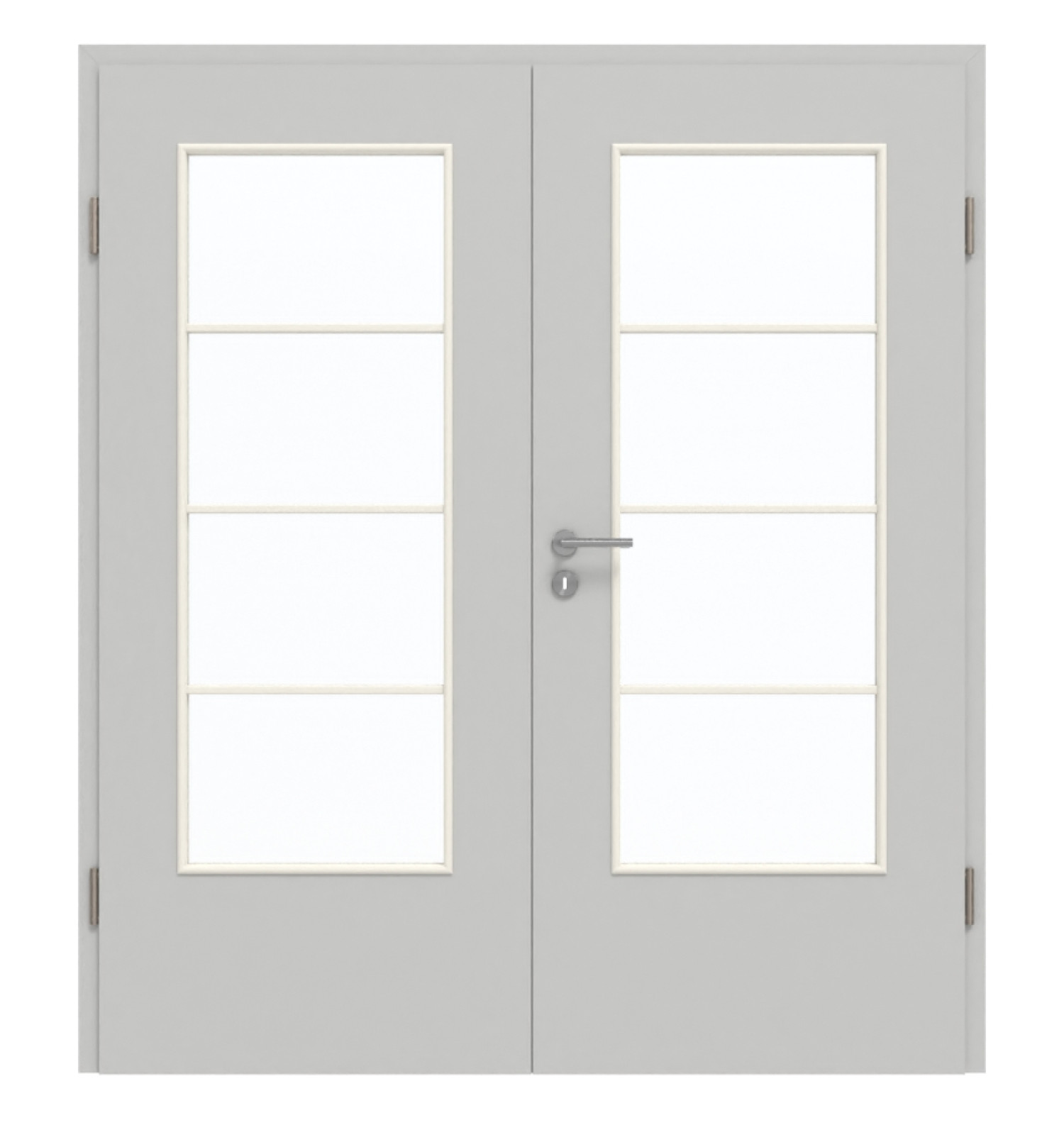 GARANT Doppelflügeltür inkl. Zarge D92-60 Dove Grey Resopal mit Lichtausschnitt LA-DIN Sprosse SP10