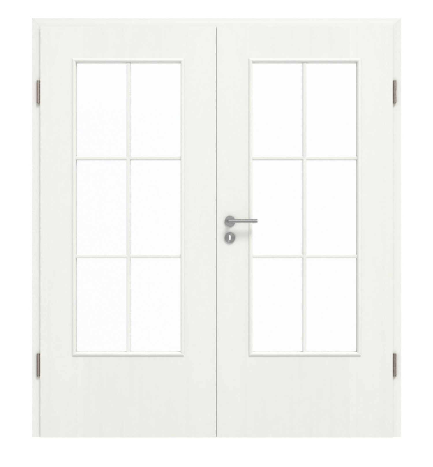 GARANT Doppelflügeltür inkl. Zarge Authentic Bianco GCK08 mit Lichtausschnitt LA-DIN Sprosse SP4