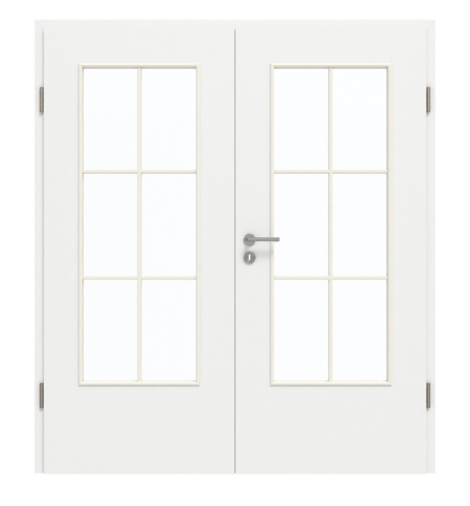 GARANT Doppelflügeltür inkl. Zarge D354-60 Designer White Resopal mit Lichtausschnitt LA-DIN Sprosse SP4