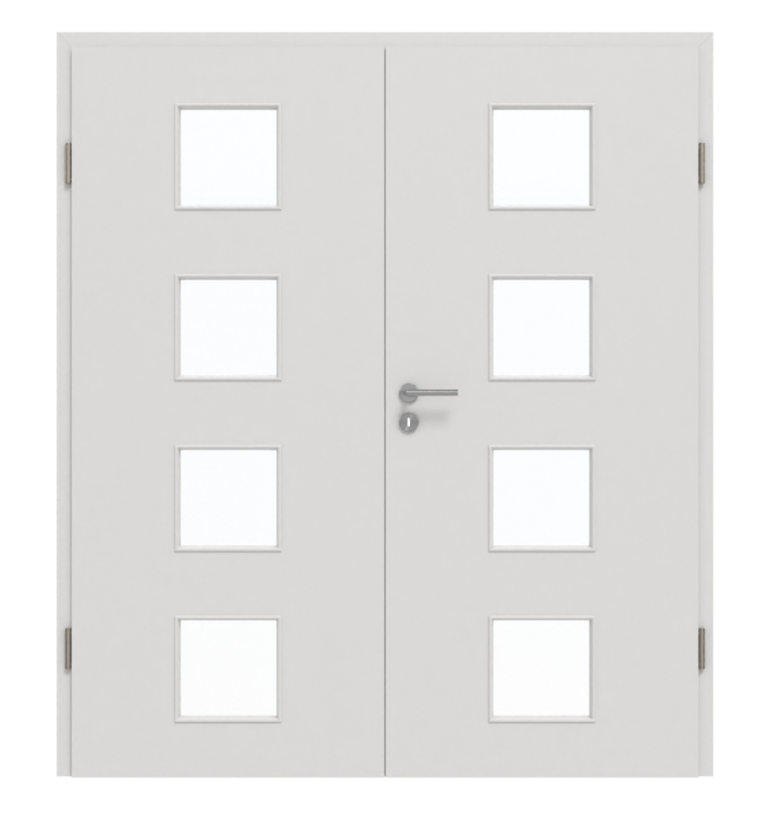 GARANT Doppelflügeltür inkl. Zarge 0160-60 Silver Grey CePaL mit Lichtausschnitt LA-10