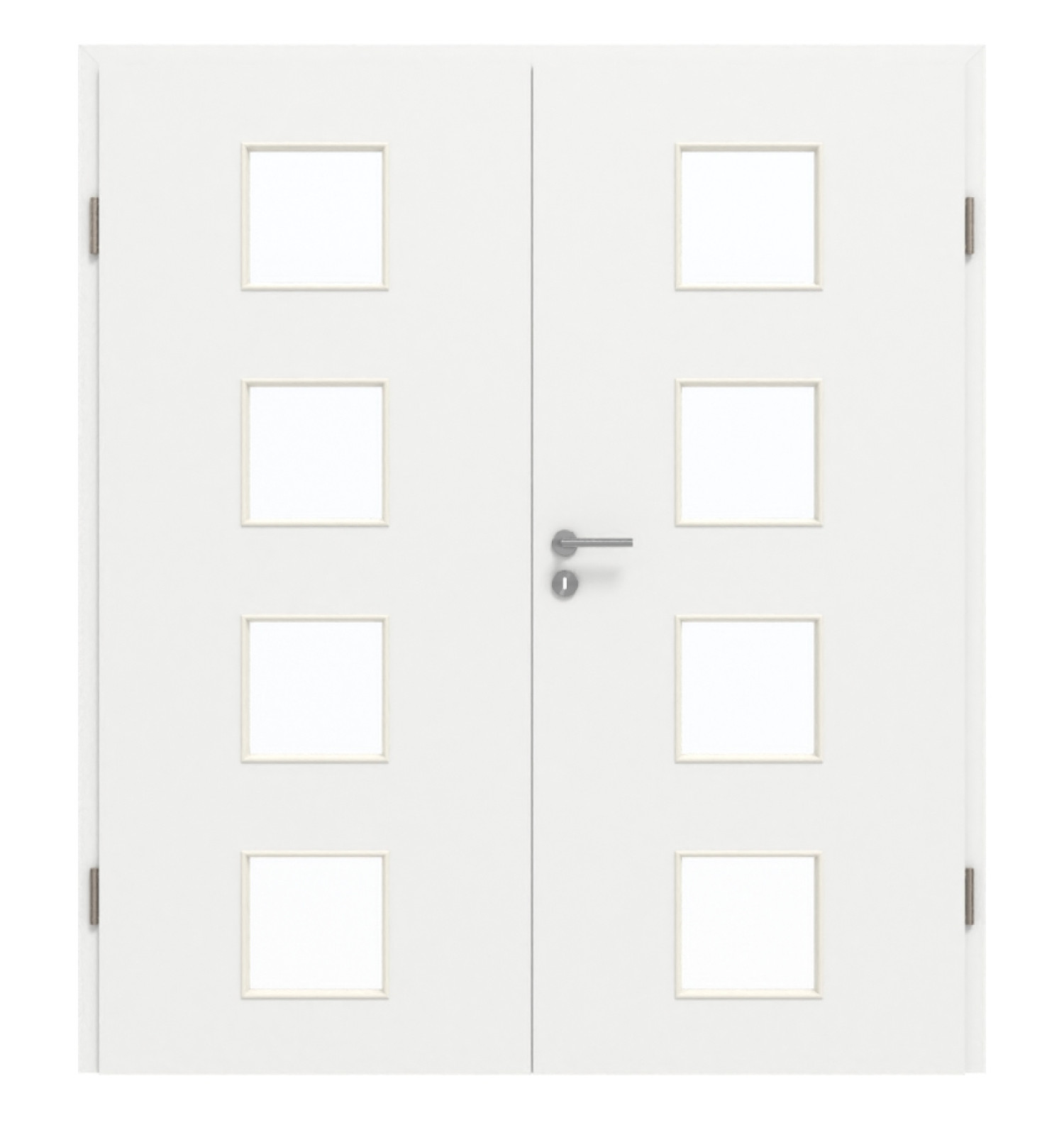 GARANT Doppelflügeltür inkl. Zarge D354-60 Designer White Resopal mit Lichtausschnitt LA-10
