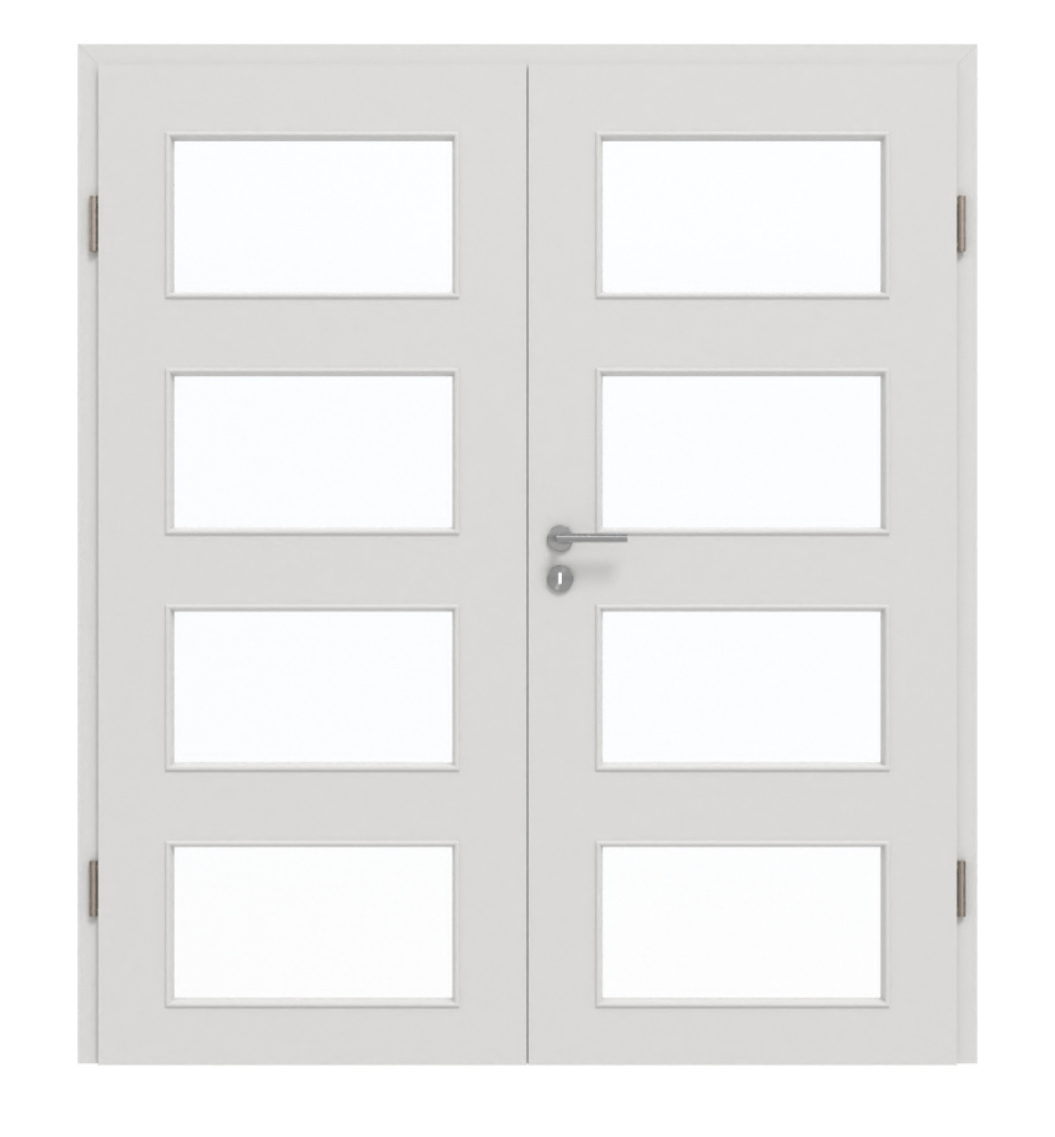 GARANT Doppelflügeltür inkl. Zarge 0160-60 Silver Grey CePaL mit Lichtausschnitt LA-11