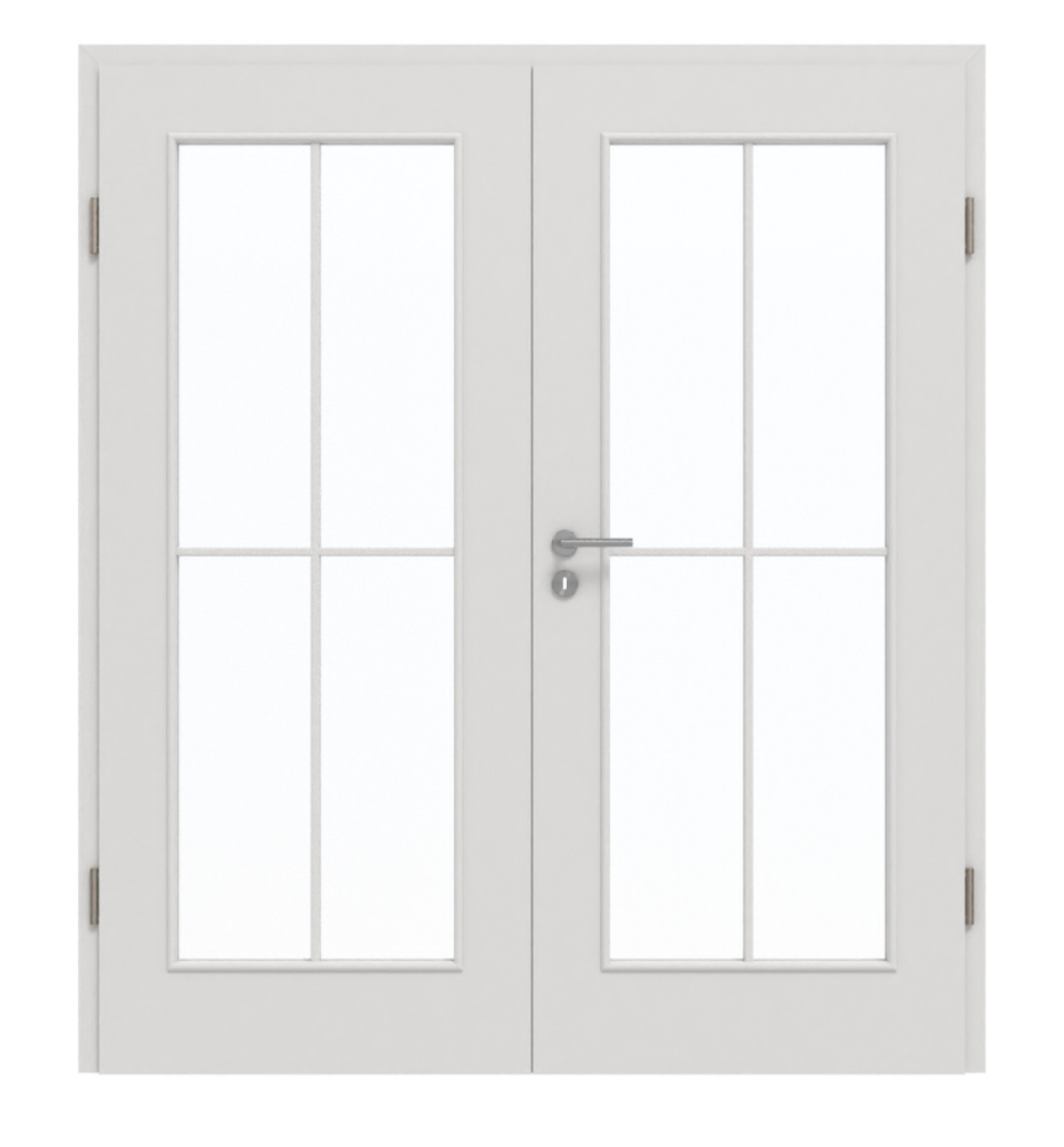 GARANT Doppelflügeltür inkl. Zarge 0160-60 Silver Grey CePaL mit Lichtausschnitt LA-2 Sprosse SP0
