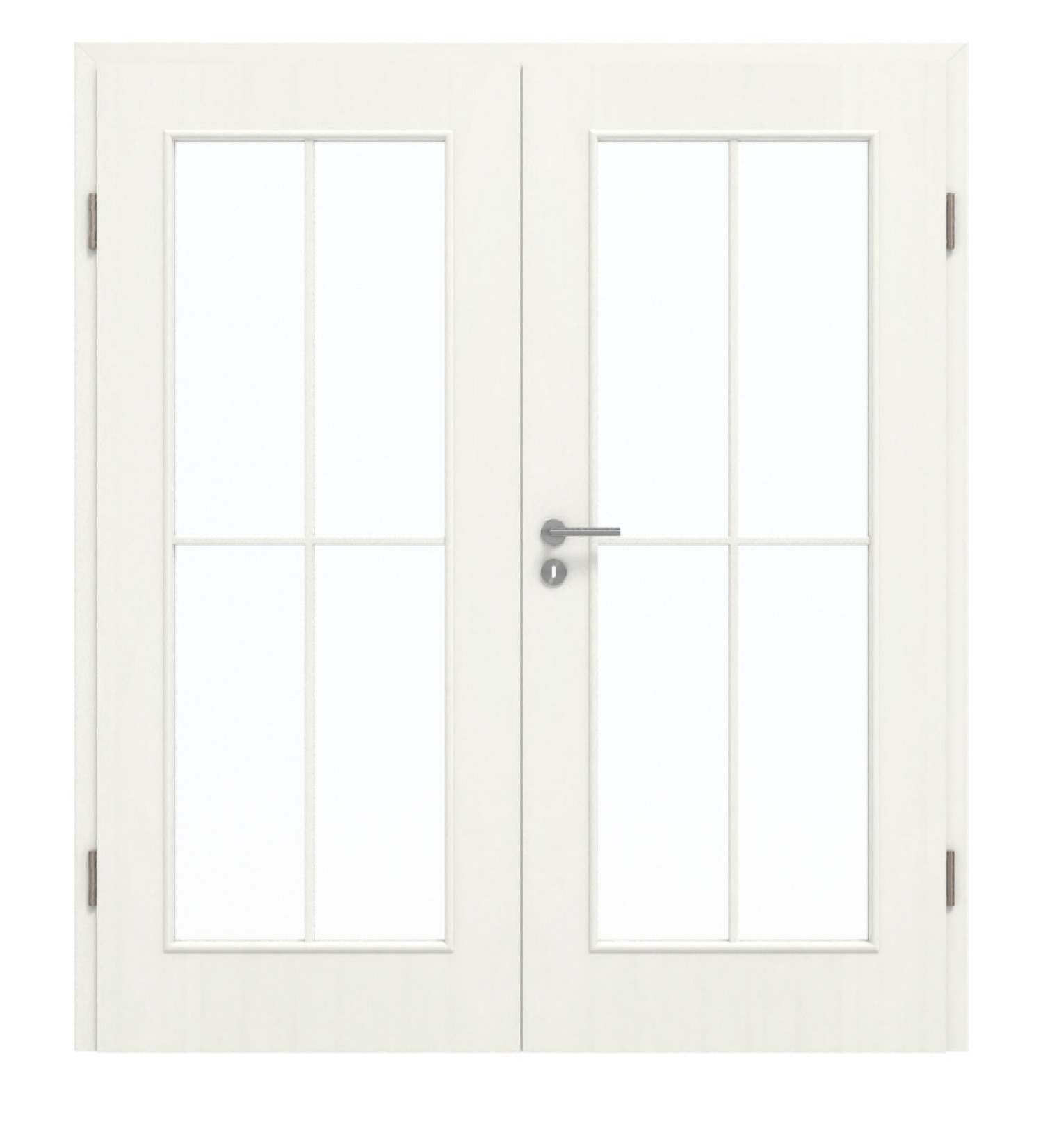 GARANT Doppelflügeltür inkl. Zarge Authentic Bianco CePaL mit Lichtausschnitt LA-2 Sprosse SP0
