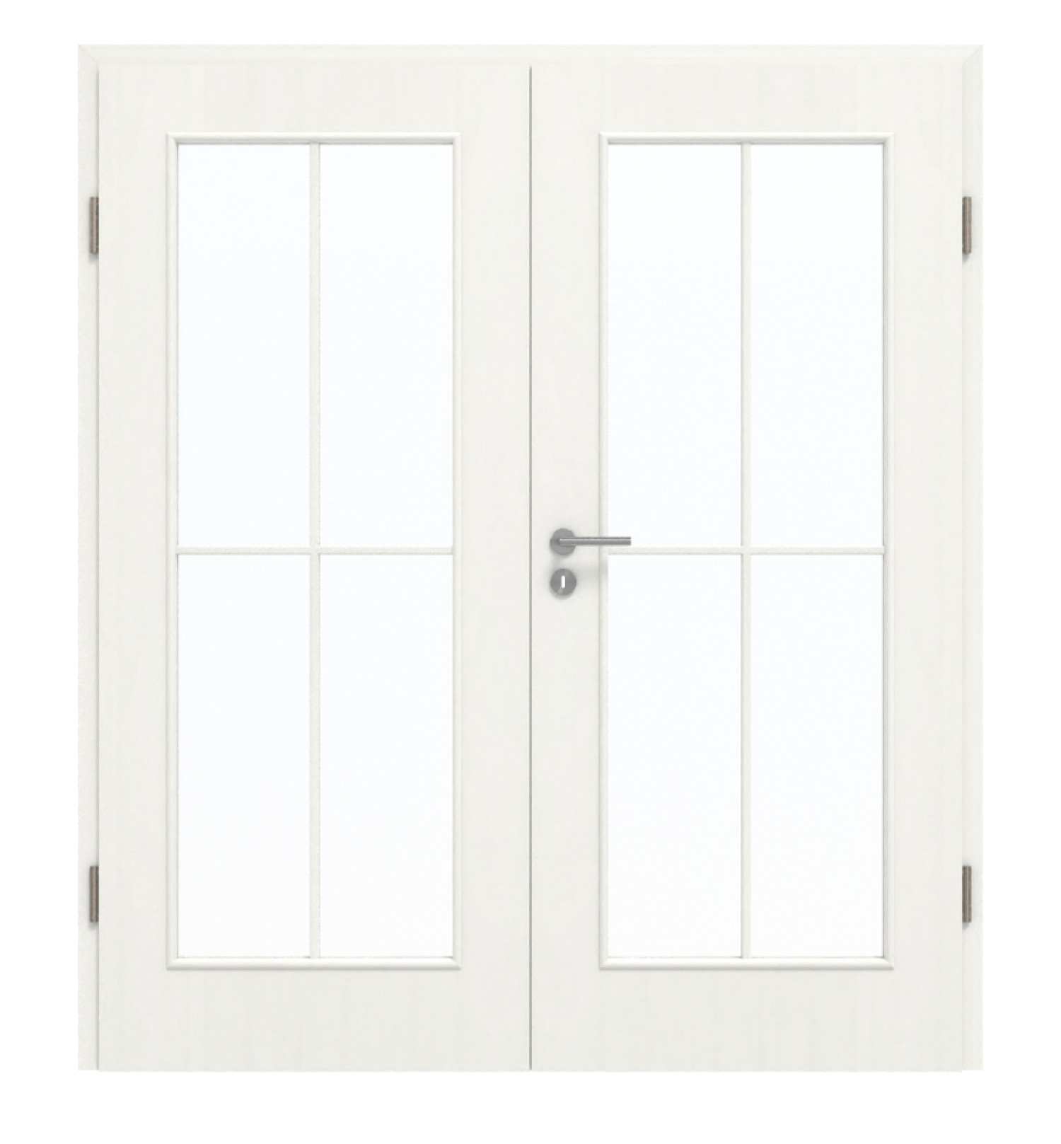 GARANT Doppelflügeltür inkl. Zarge Authentic Bianco GCK08 mit Lichtausschnitt LA-2 Sprosse SP0