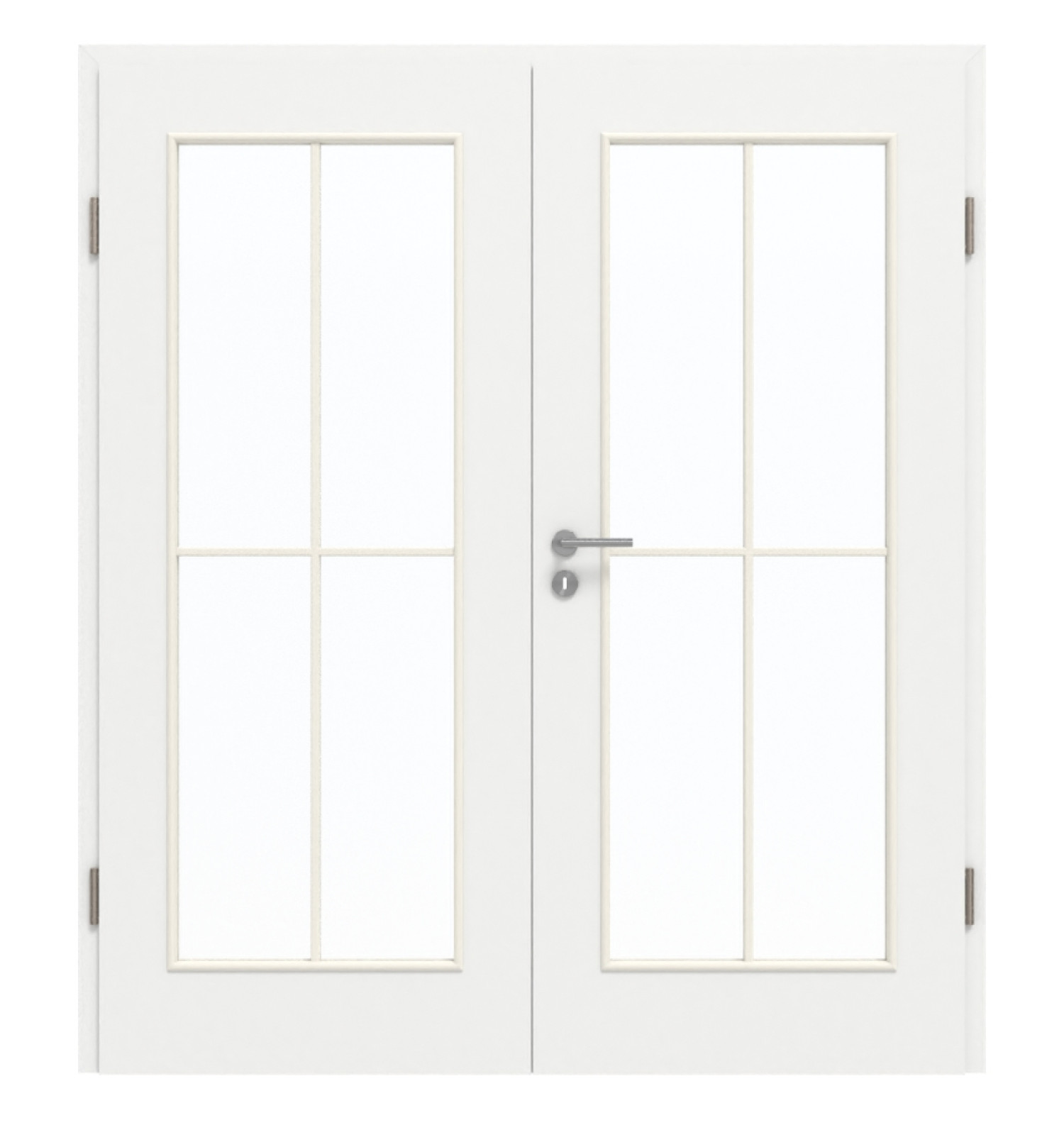 GARANT Doppelflügeltür inkl. Zarge D354-60 Designer White Resopal mit Lichtausschnitt LA-2 Sprosse SP0