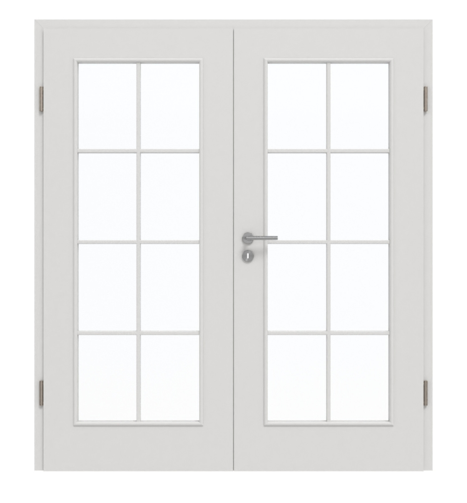 GARANT Doppelflügeltür inkl. Zarge 0160-60 Silver Grey CePaL mit Lichtausschnitt LA-2 Sprosse SP1