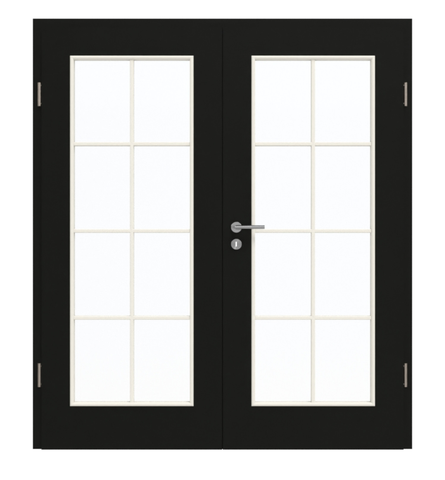 GARANT Doppelflügeltür inkl. Zarge 0901-60 Black Resopal mit Lichtausschnitt LA-2 Sprosse SP1