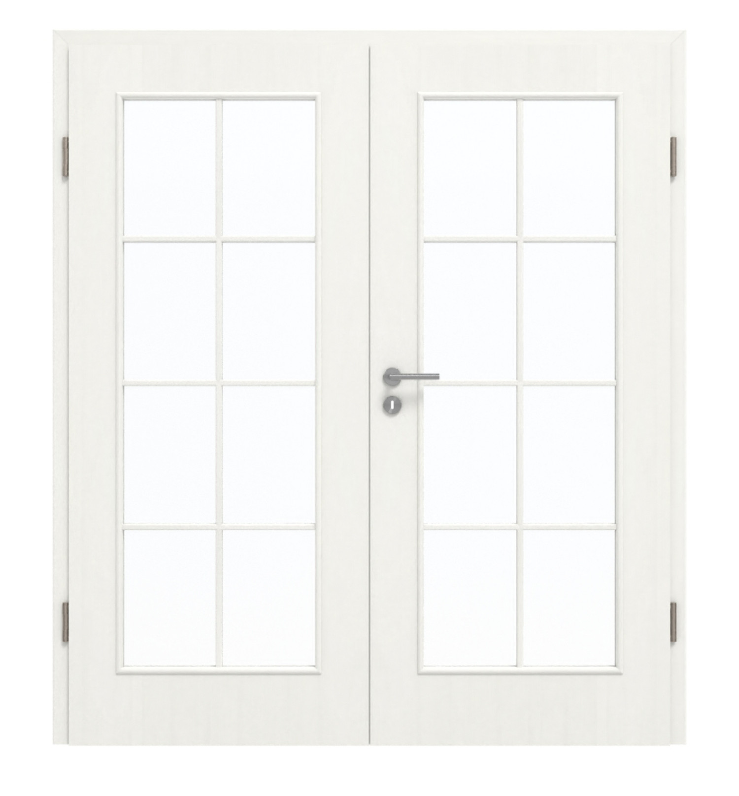 GARANT Doppelflügeltür inkl. Zarge Authentic Bianco CePaL mit Lichtausschnitt LA-2 Sprosse SP1
