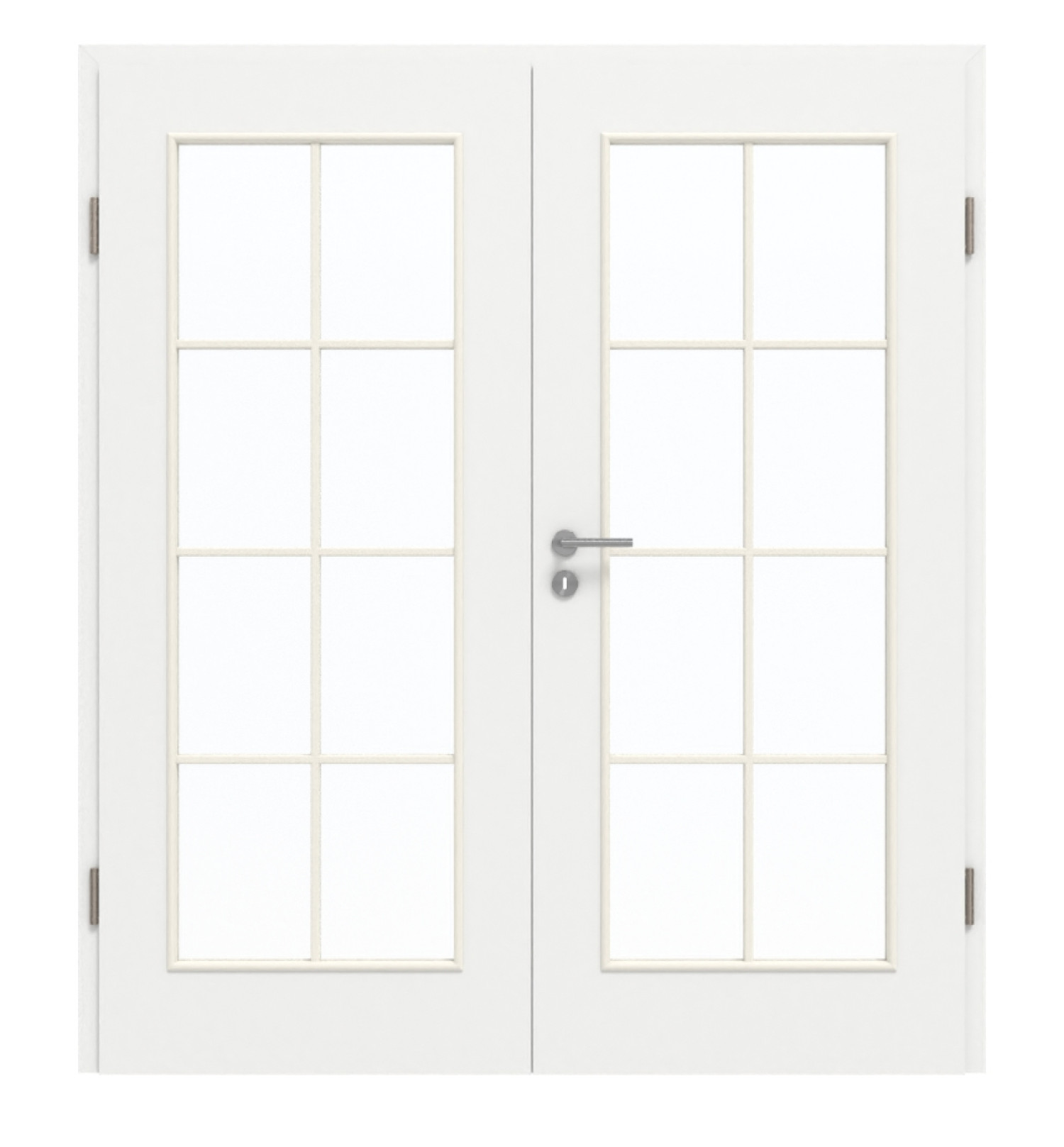 GARANT Doppelflügeltür inkl. Zarge D354-60 Designer White Resopal mit Lichtausschnitt LA-2 Sprosse SP1