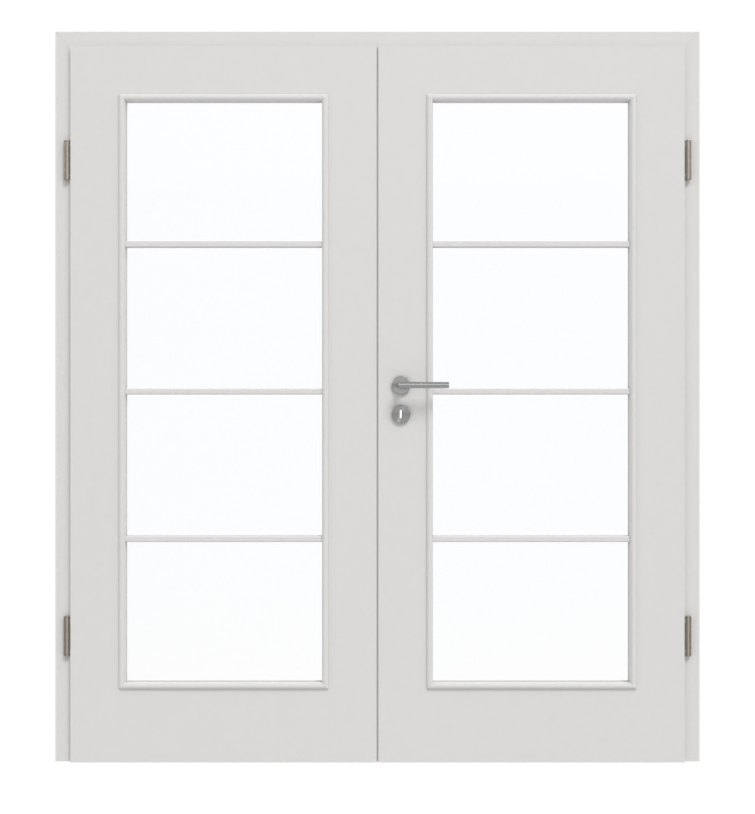 GARANT Doppelflügeltür inkl. Zarge 0160-60 Silver Grey CePaL mit Lichtausschnitt LA-2 Sprosse SP10
