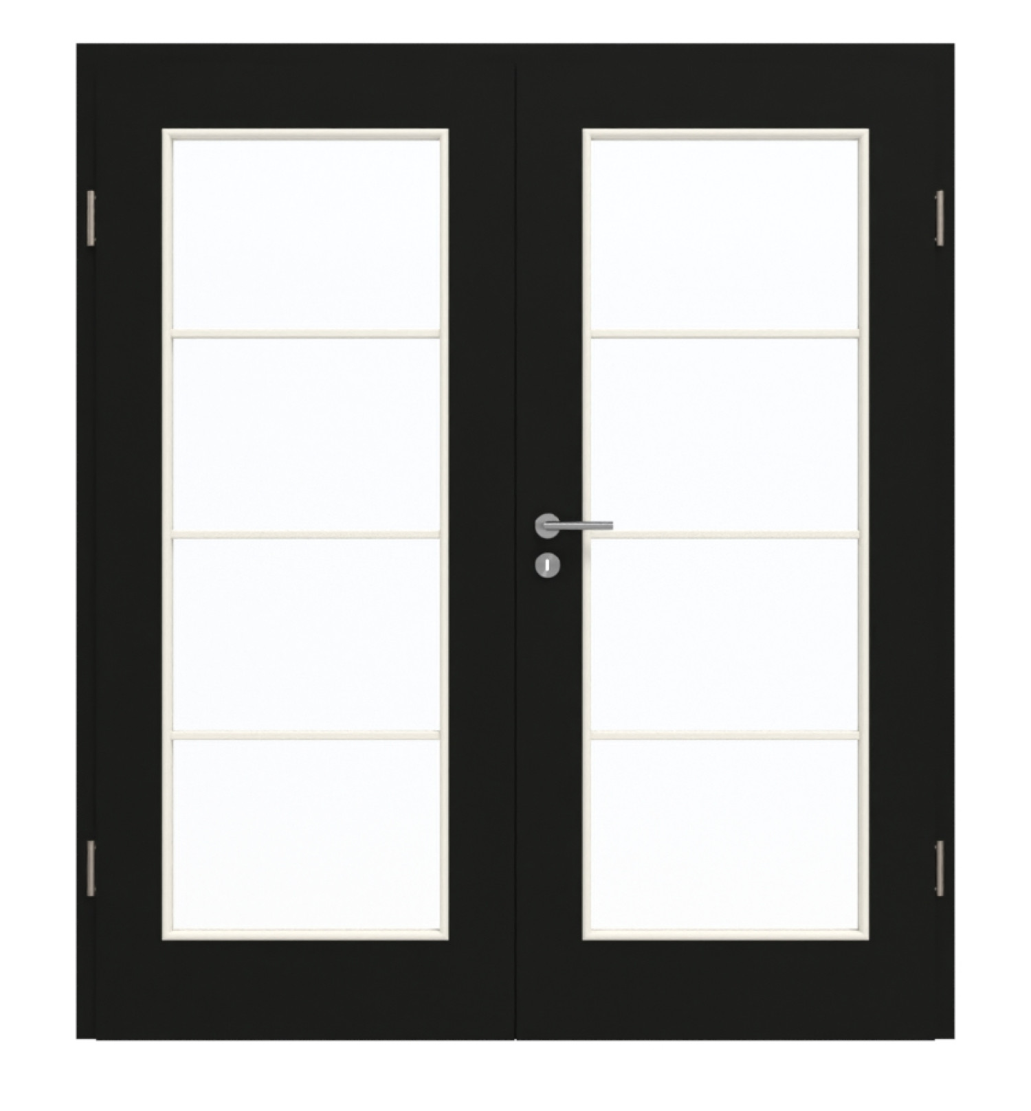 GARANT Doppelflügeltür inkl. Zarge 0901-60 Black Resopal mit Lichtausschnitt LA-2 Sprosse SP10