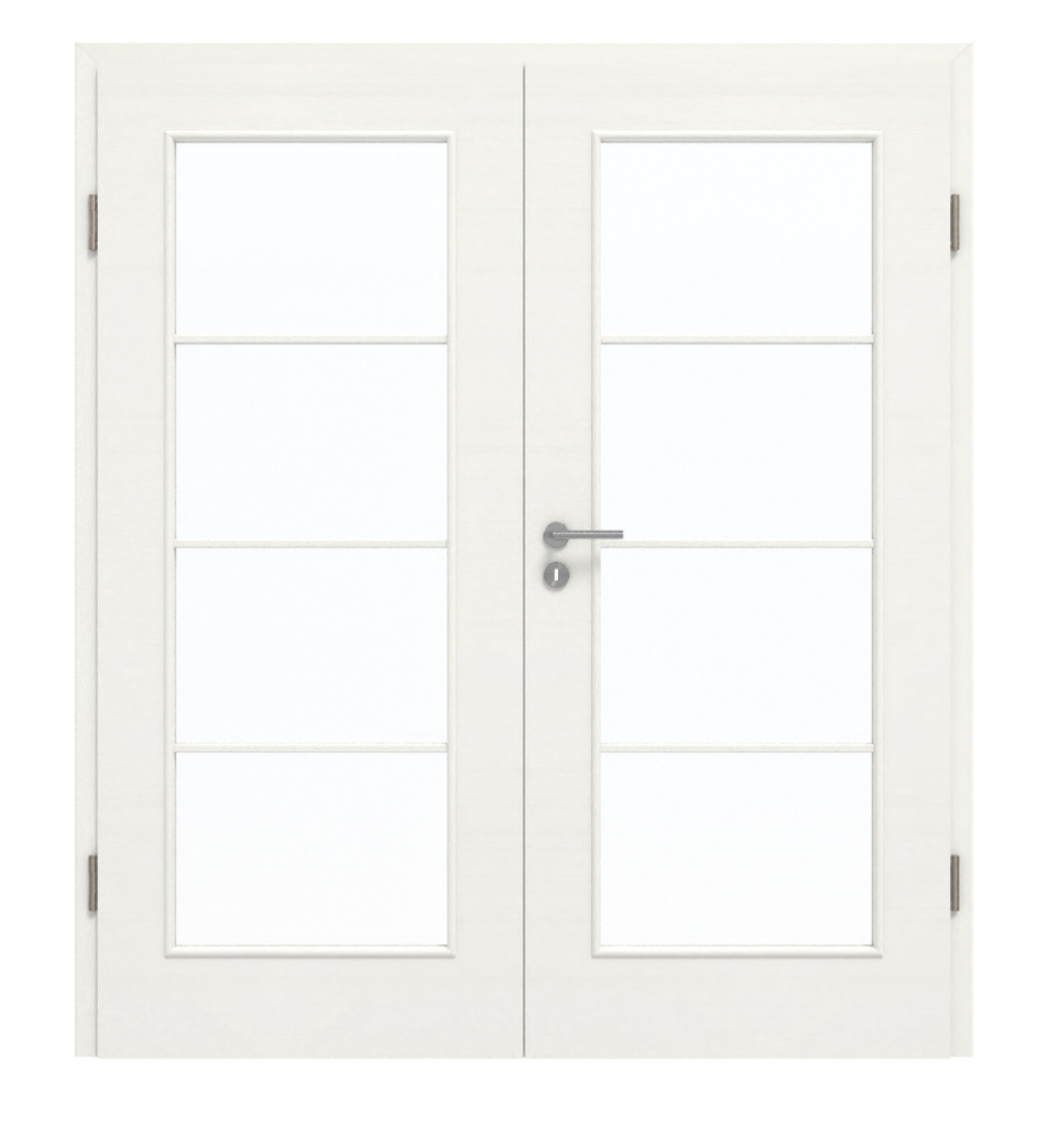 GARANT Doppelflügeltür inkl. Zarge Quer Authentic Bianco CePaL mit Lichtausschnitt LA-2 Sprosse SP10