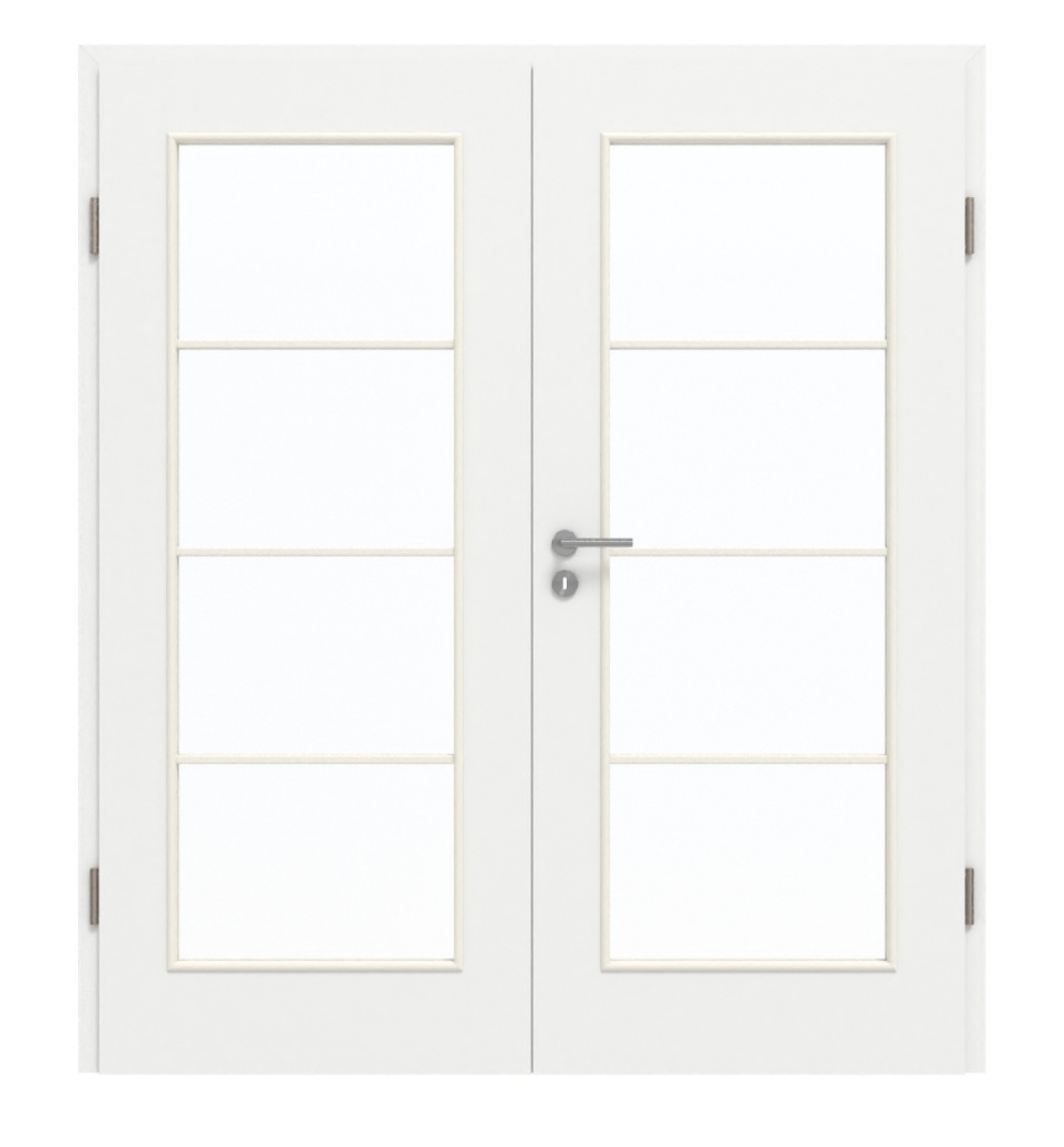 GARANT Doppelflügeltür inkl. Zarge D354-60 Designer White Resopal mit Lichtausschnitt LA-2 Sprosse SP10