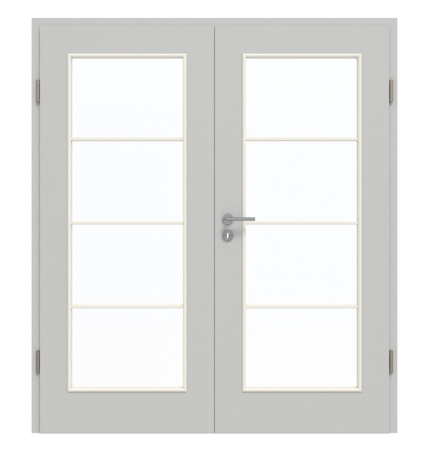 GARANT Doppelflügeltür inkl. Zarge D92-60 Dove Grey Resopal mit Lichtausschnitt LA-2 Sprosse SP10