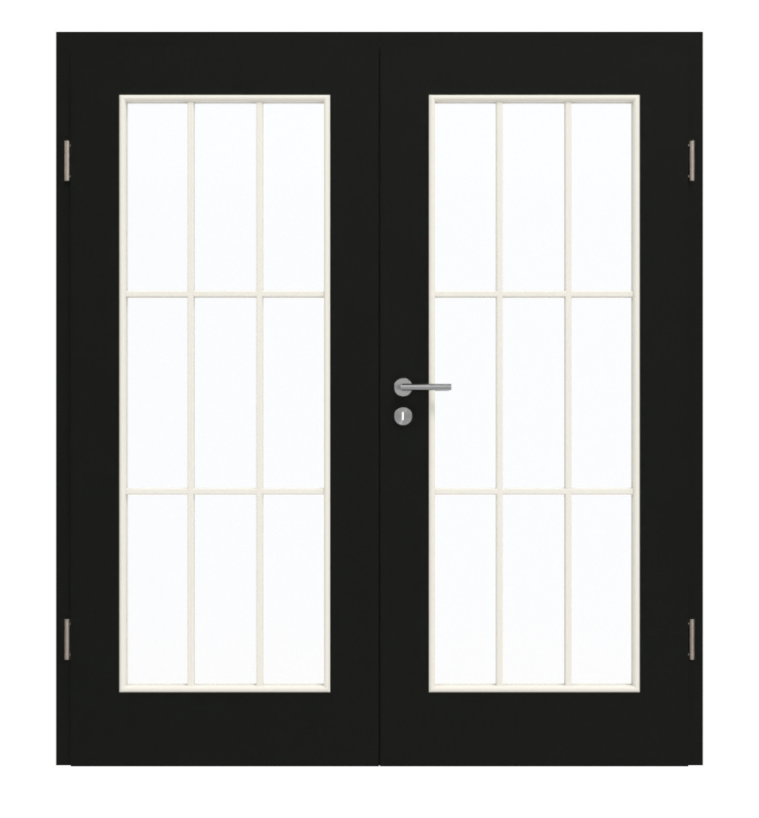 GARANT Doppelflügeltür inkl. Zarge 0901-60 Black Resopal mit Lichtausschnitt LA-2 Sprosse SP2