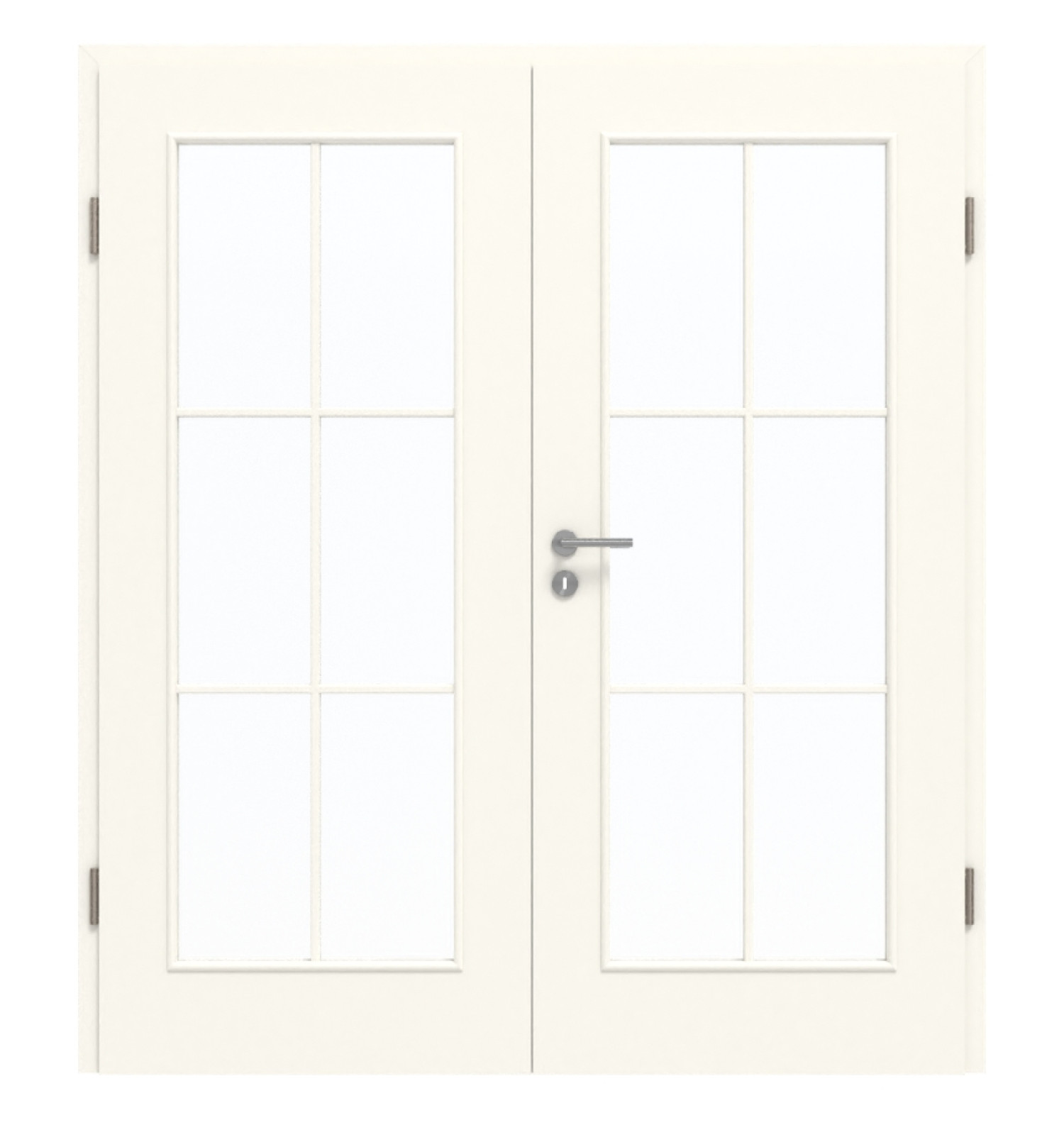 GARANT Doppelflügeltür inkl. Zarge 0105-60 Pearl White CePaL mit Lichtausschnitt LA-2 Sprosse SP4