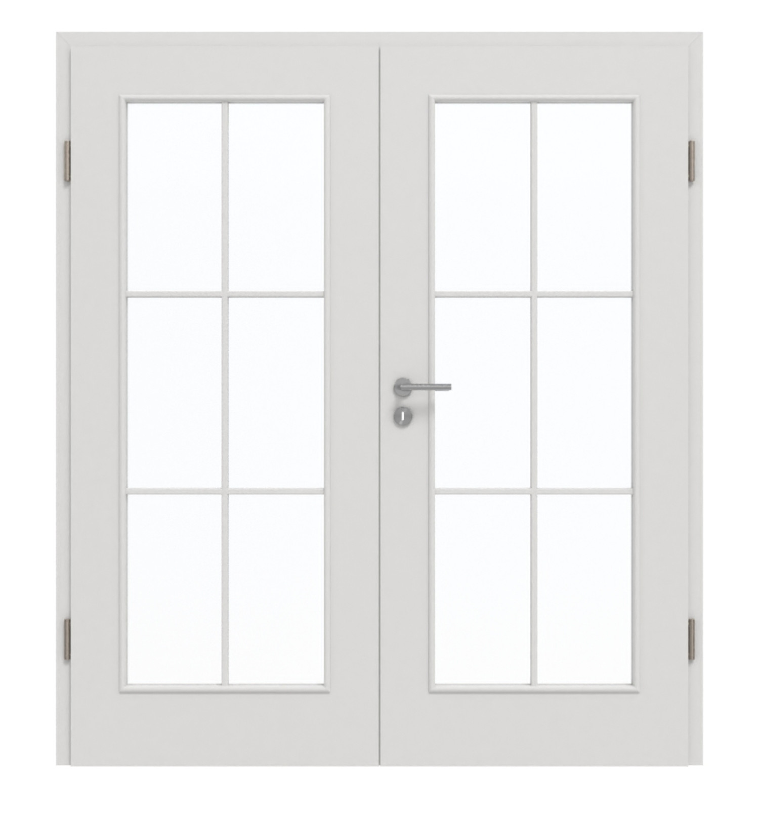 GARANT Doppelflügeltür inkl. Zarge 0160-60 Silver Grey CePaL mit Lichtausschnitt LA-2 Sprosse SP4