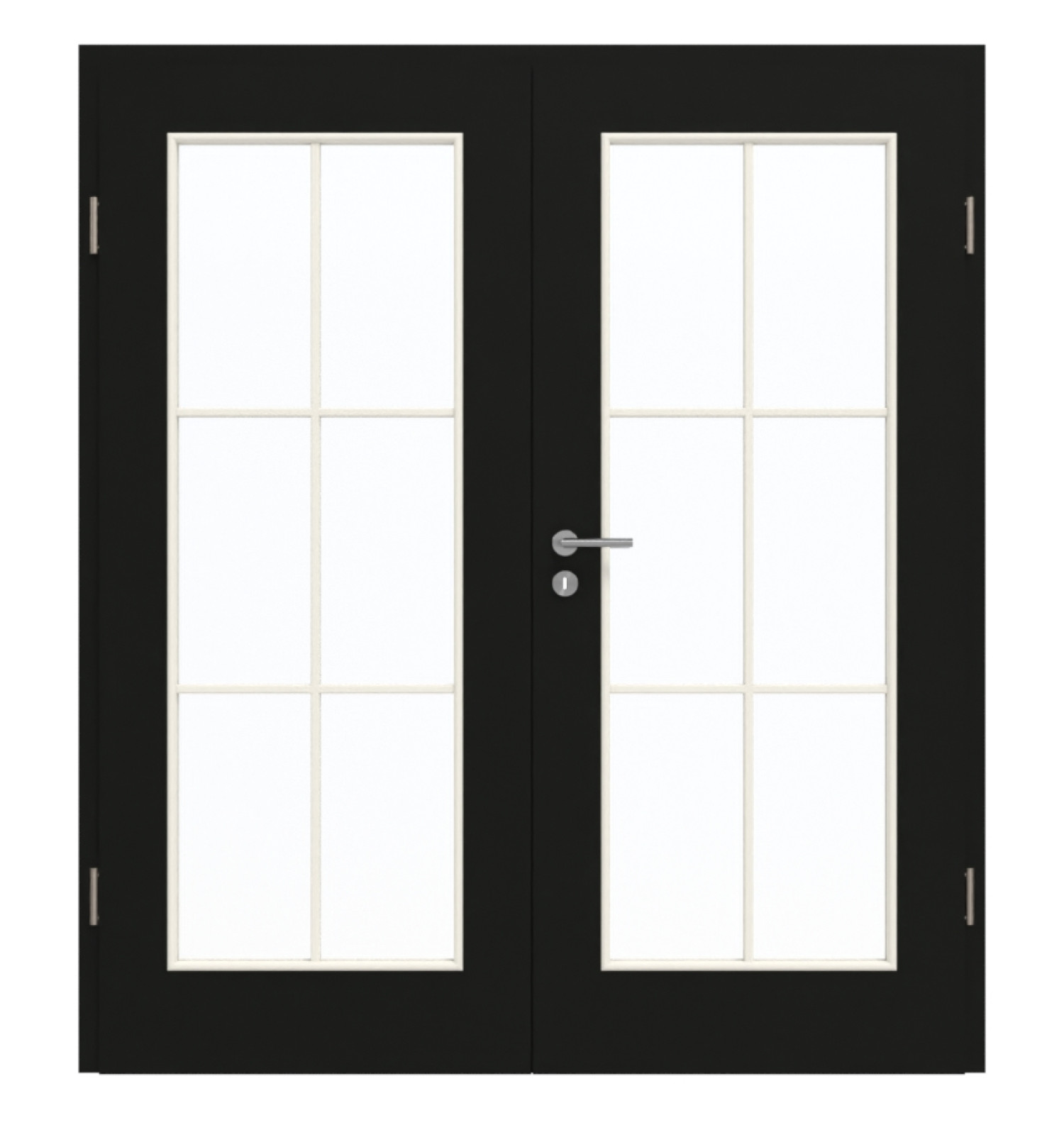 GARANT Doppelflügeltür inkl. Zarge 0901-60 Black Resopal mit Lichtausschnitt LA-2 Sprosse SP4