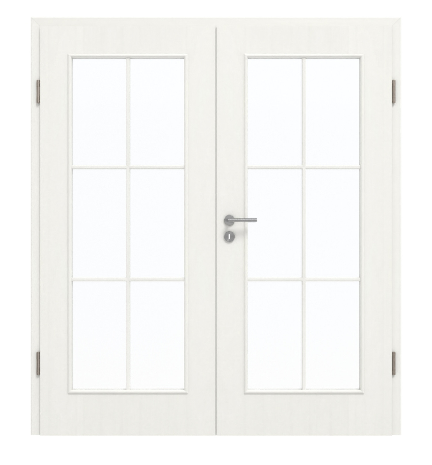 GARANT Doppelflügeltür inkl. Zarge Authentic Bianco CePaL mit Lichtausschnitt LA-2 Sprosse SP4