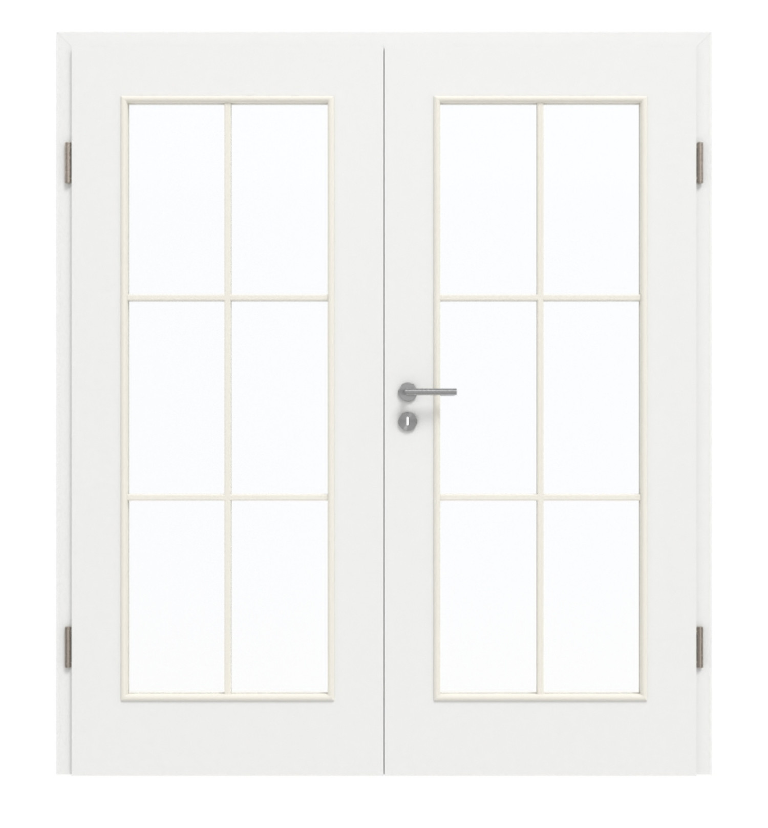 GARANT Doppelflügeltür inkl. Zarge D354-60 Designer White Resopal mit Lichtausschnitt LA-2 Sprosse SP4