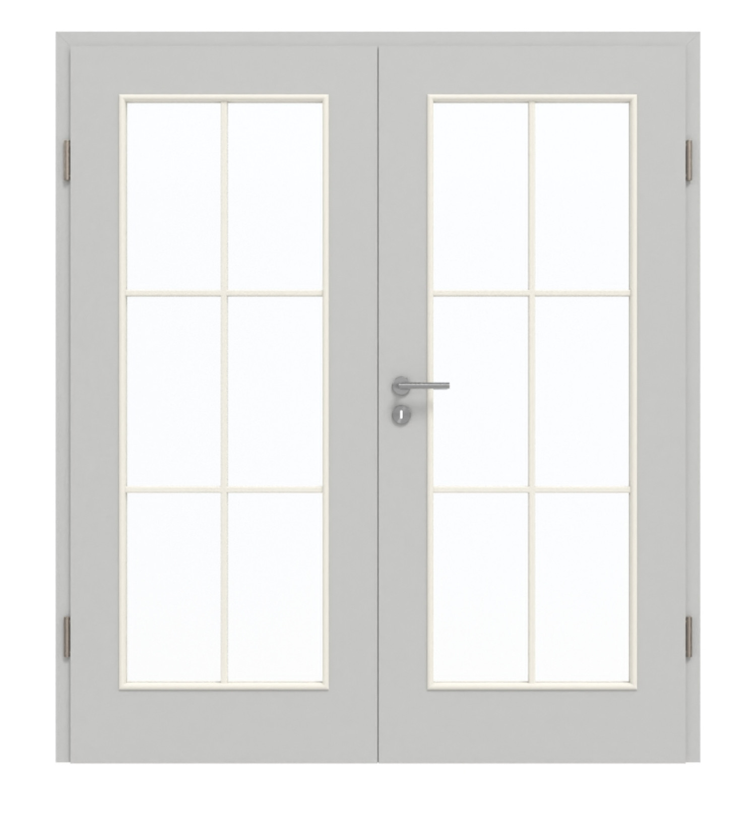 GARANT Doppelflügeltür inkl. Zarge D92-60 Dove Grey Resopal mit Lichtausschnitt LA-2 Sprosse SP4