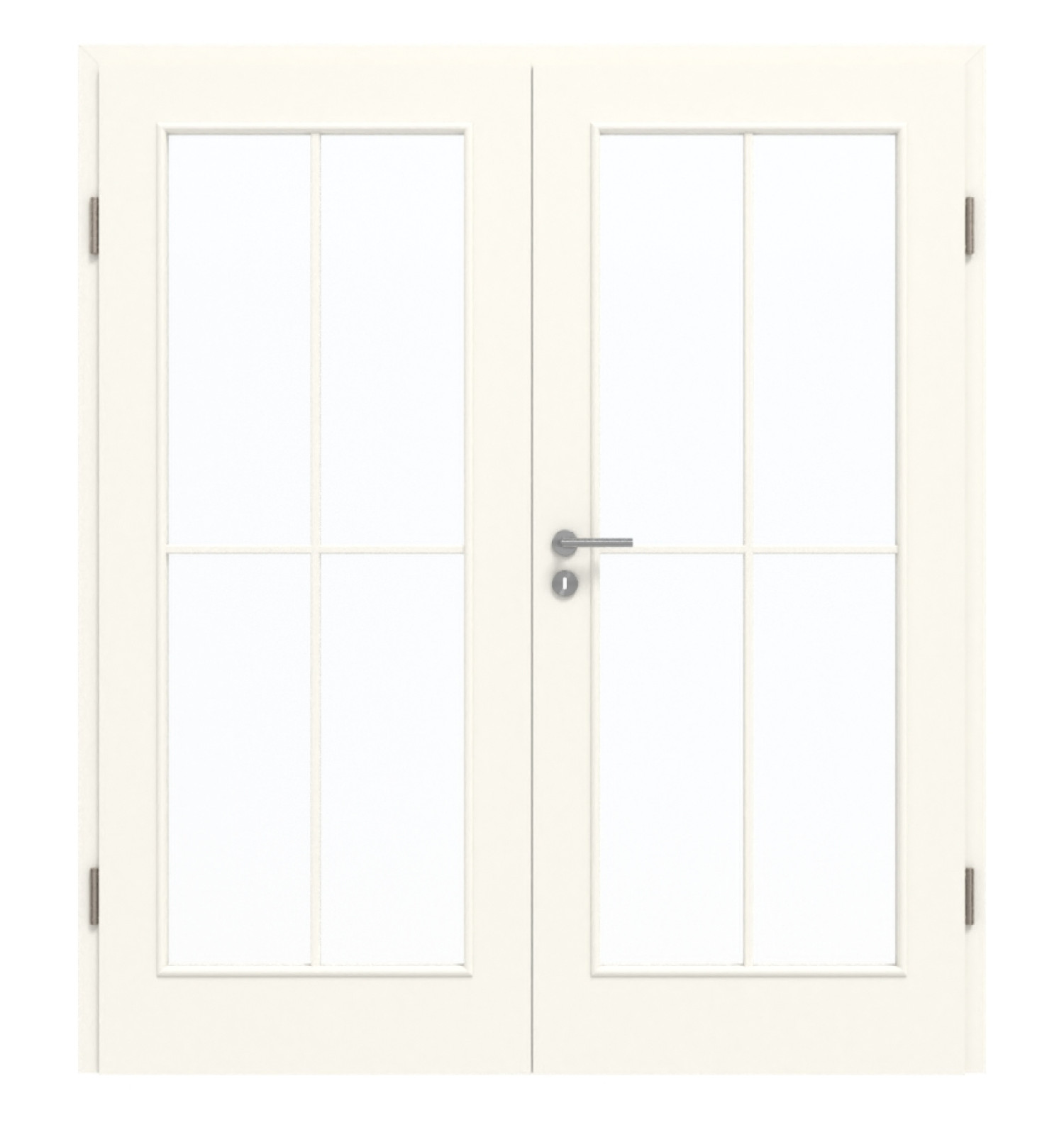 GARANT Doppelflügeltür inkl. Zarge 0105-60 Pearl White CePaL mit Lichtausschnitt LA-3 Sprosse SP0