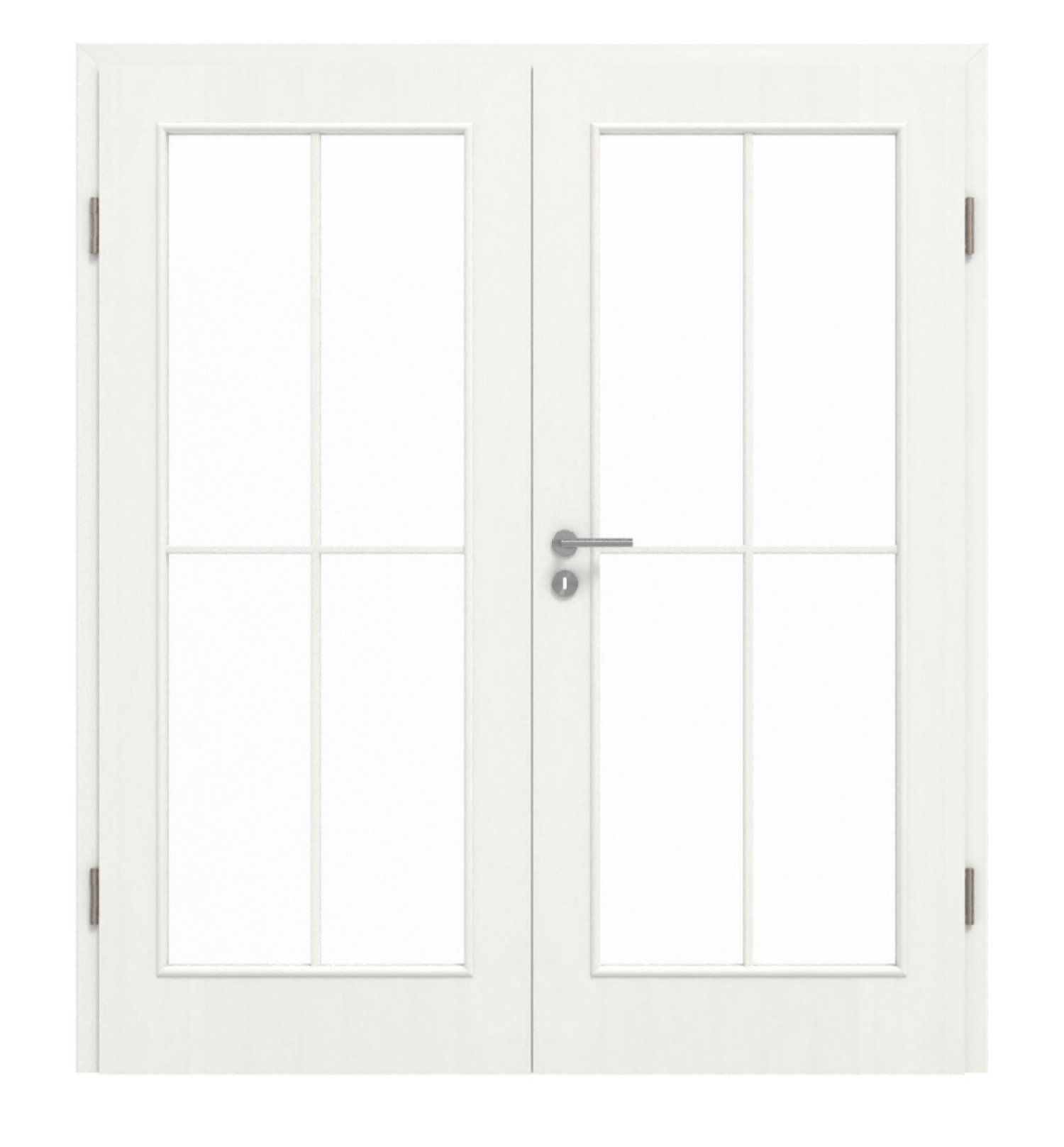 GARANT Doppelflügeltür inkl. Zarge Authentic Bianco CePaL mit Lichtausschnitt LA-3 Sprosse SP0