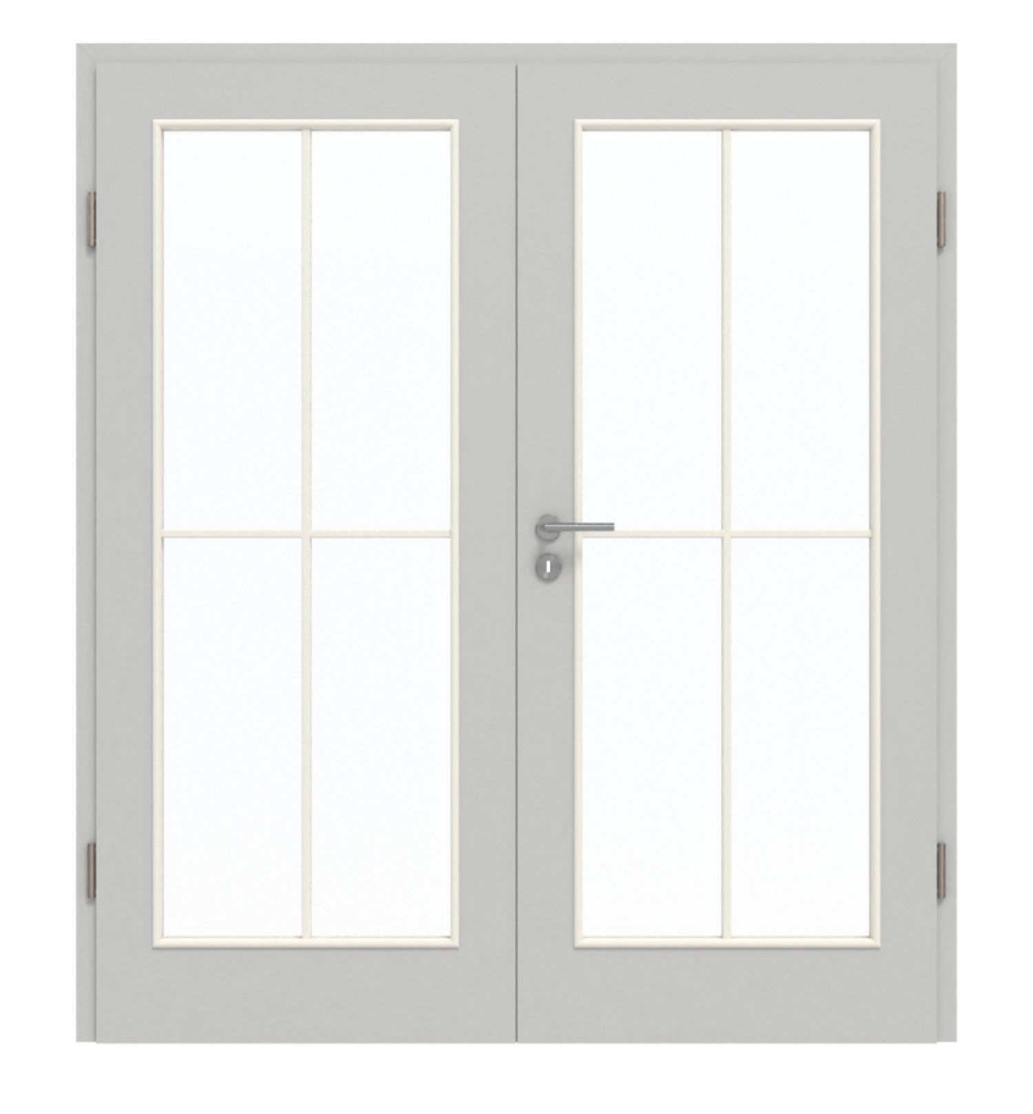 GARANT Doppelflügeltür inkl. Zarge D92-60 Dove Grey Resopal mit Lichtausschnitt LA-3 Sprosse SP0