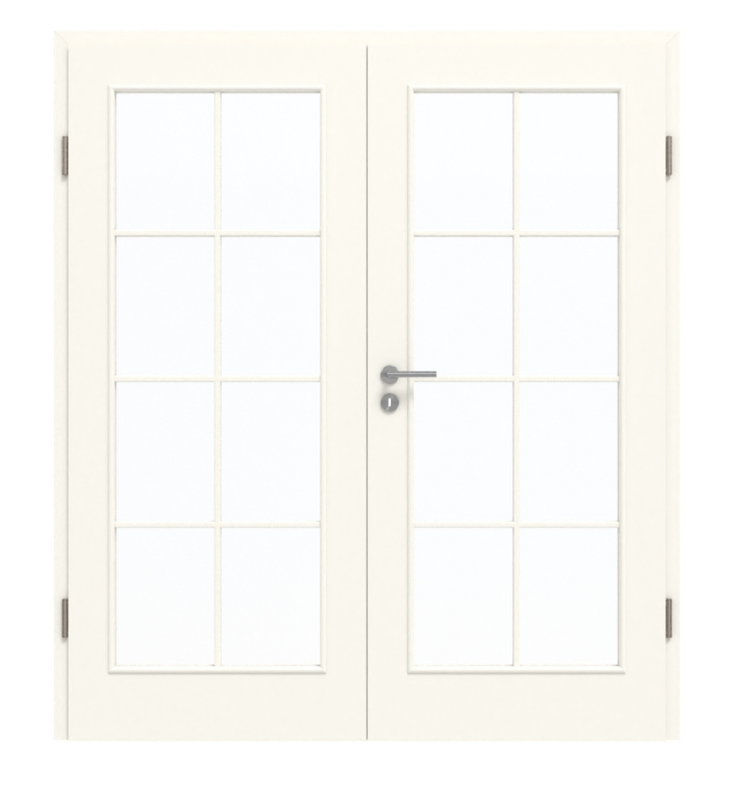 GARANT Doppelflügeltür inkl. Zarge 0105-60 Pearl White CePaL mit Lichtausschnitt LA-3 Sprosse SP1