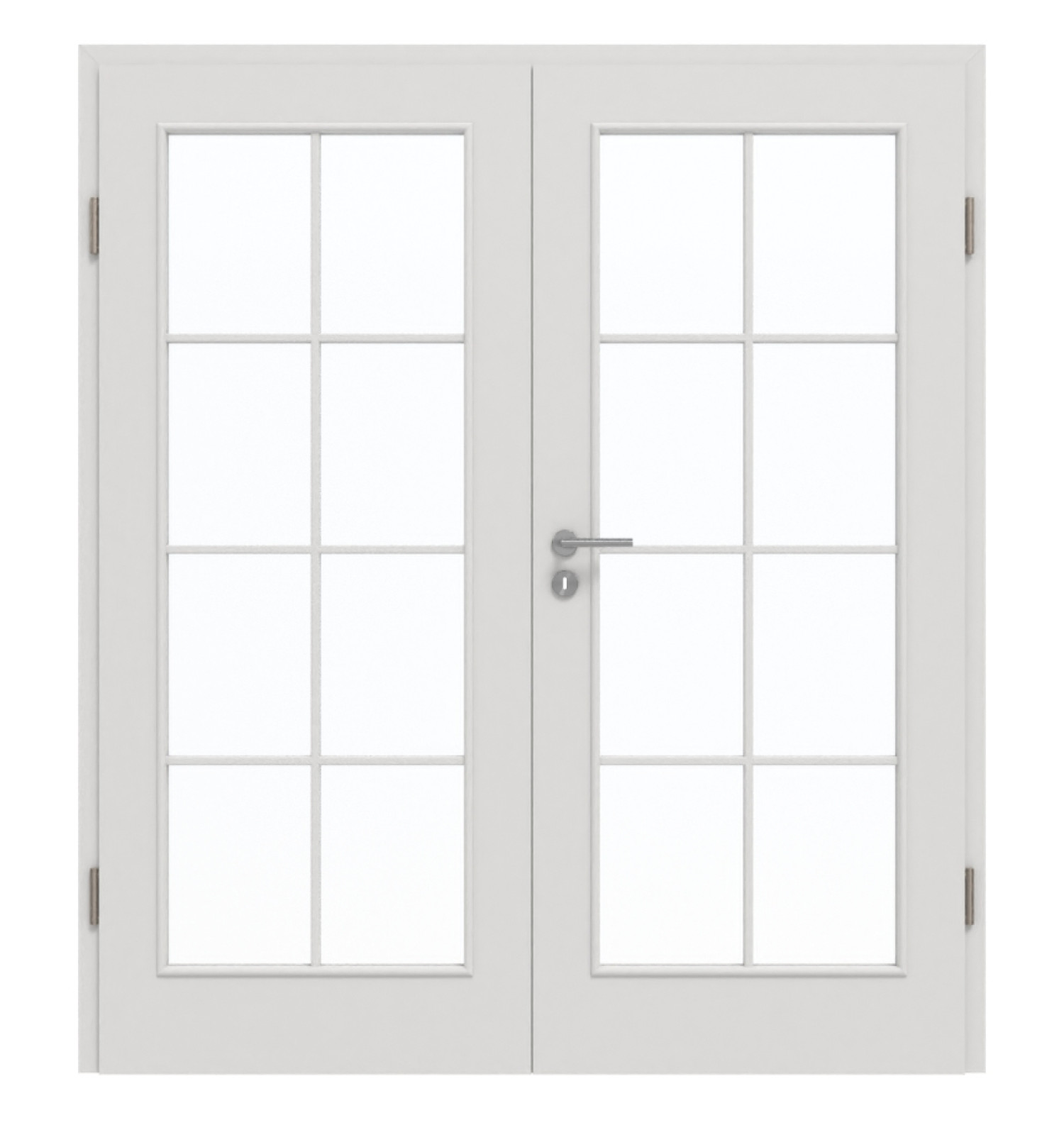 GARANT Doppelflügeltür inkl. Zarge 0160-60 Silver Grey CePaL mit Lichtausschnitt LA-3 Sprosse SP1