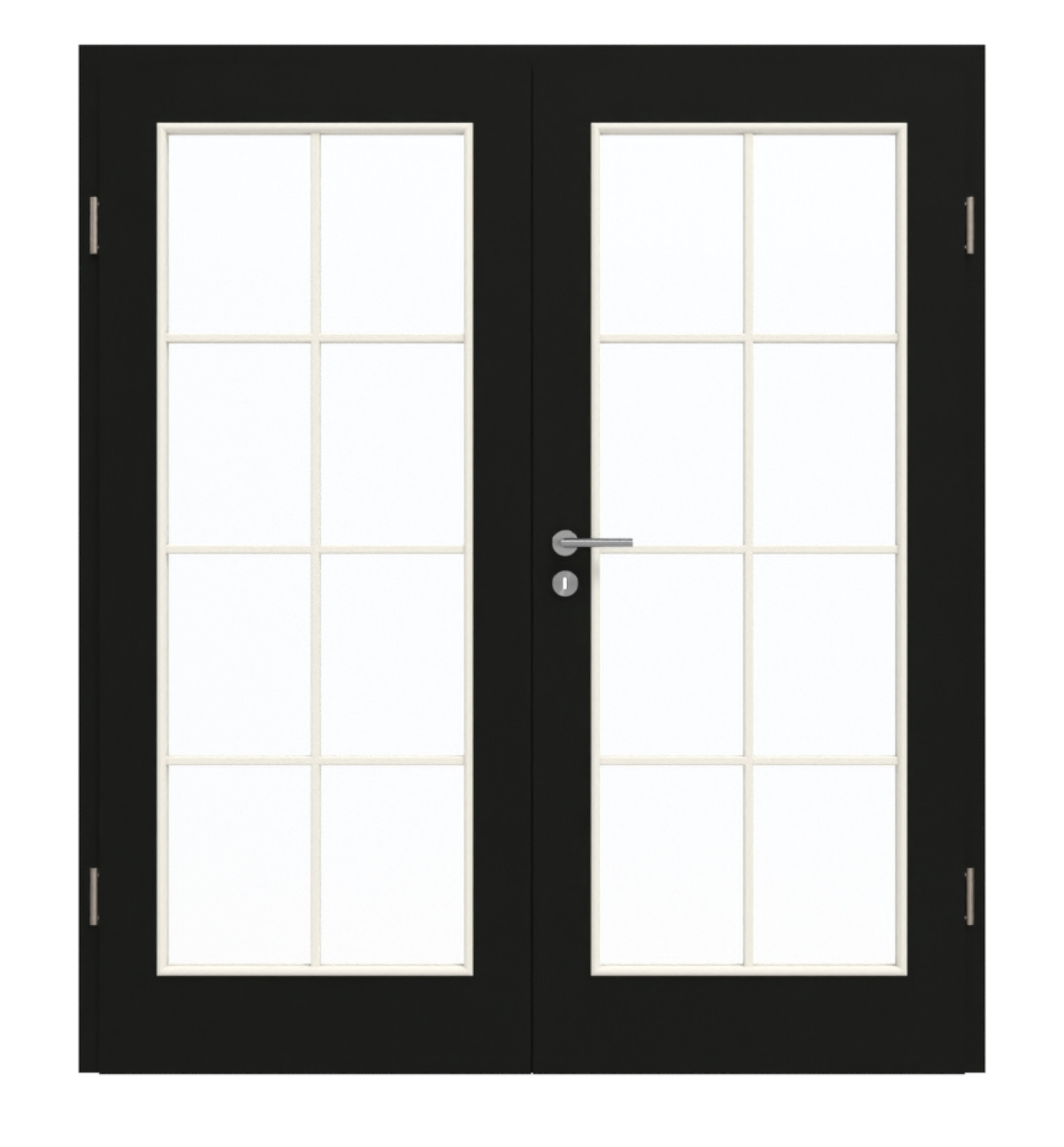 GARANT Doppelflügeltür inkl. Zarge 0901-60 Black Resopal mit Lichtausschnitt LA-3 Sprosse SP1