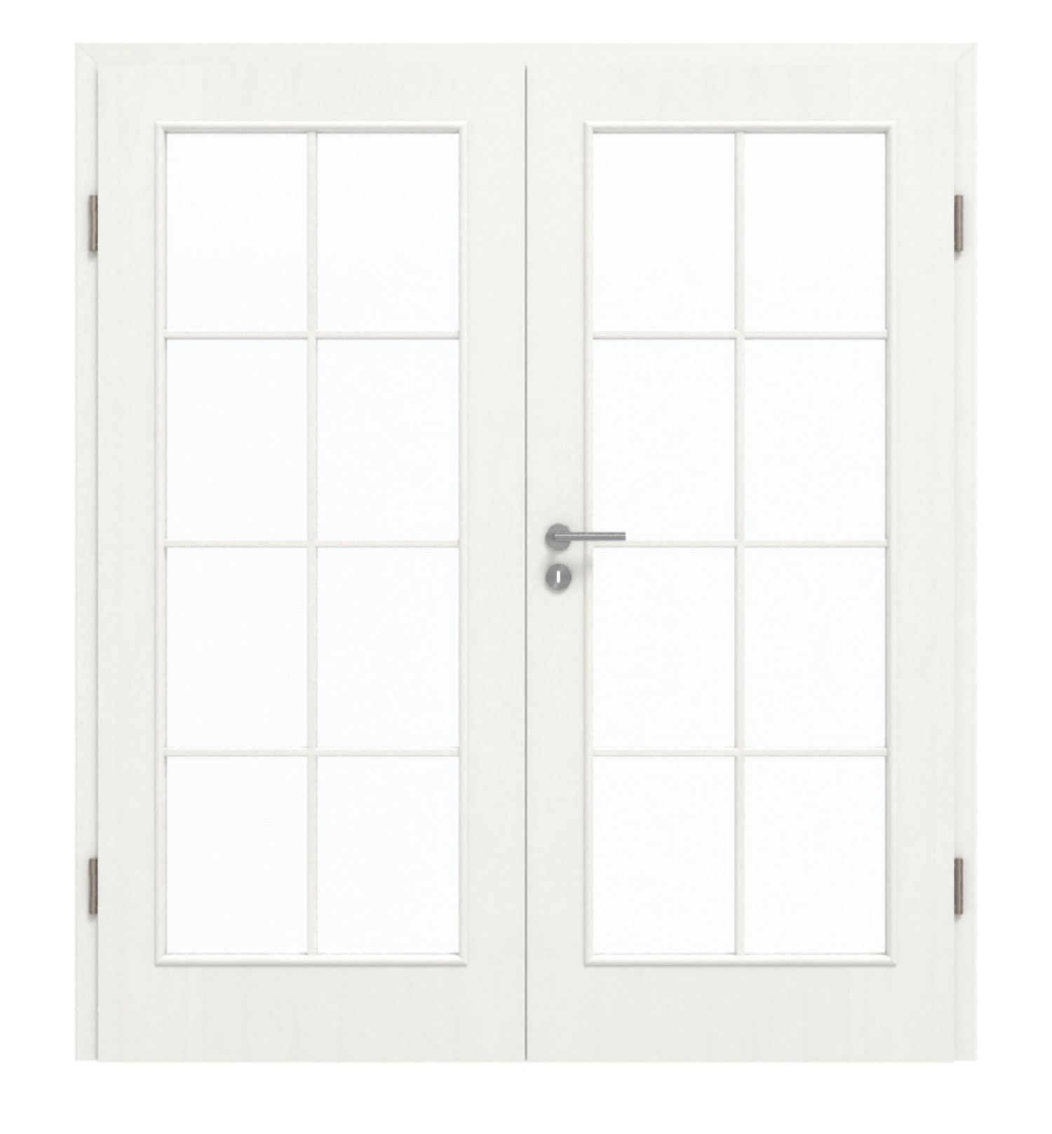 GARANT Doppelflügeltür inkl. Zarge Authentic Bianco CePaL mit Lichtausschnitt LA-3 Sprosse SP1