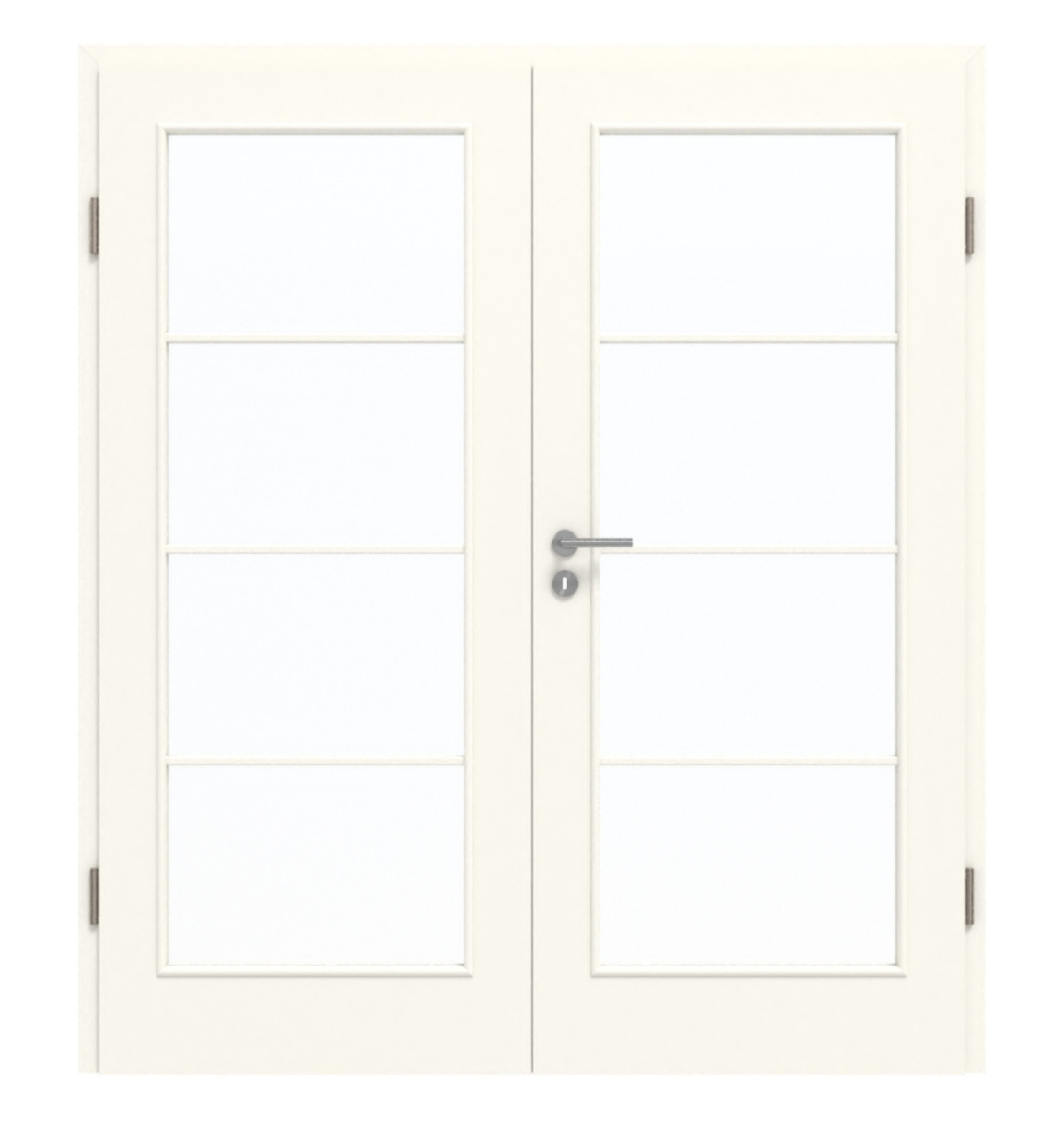 GARANT Doppelflügeltür inkl. Zarge 0105-60 Pearl White CePaL mit Lichtausschnitt LA-3 Sprosse SP10