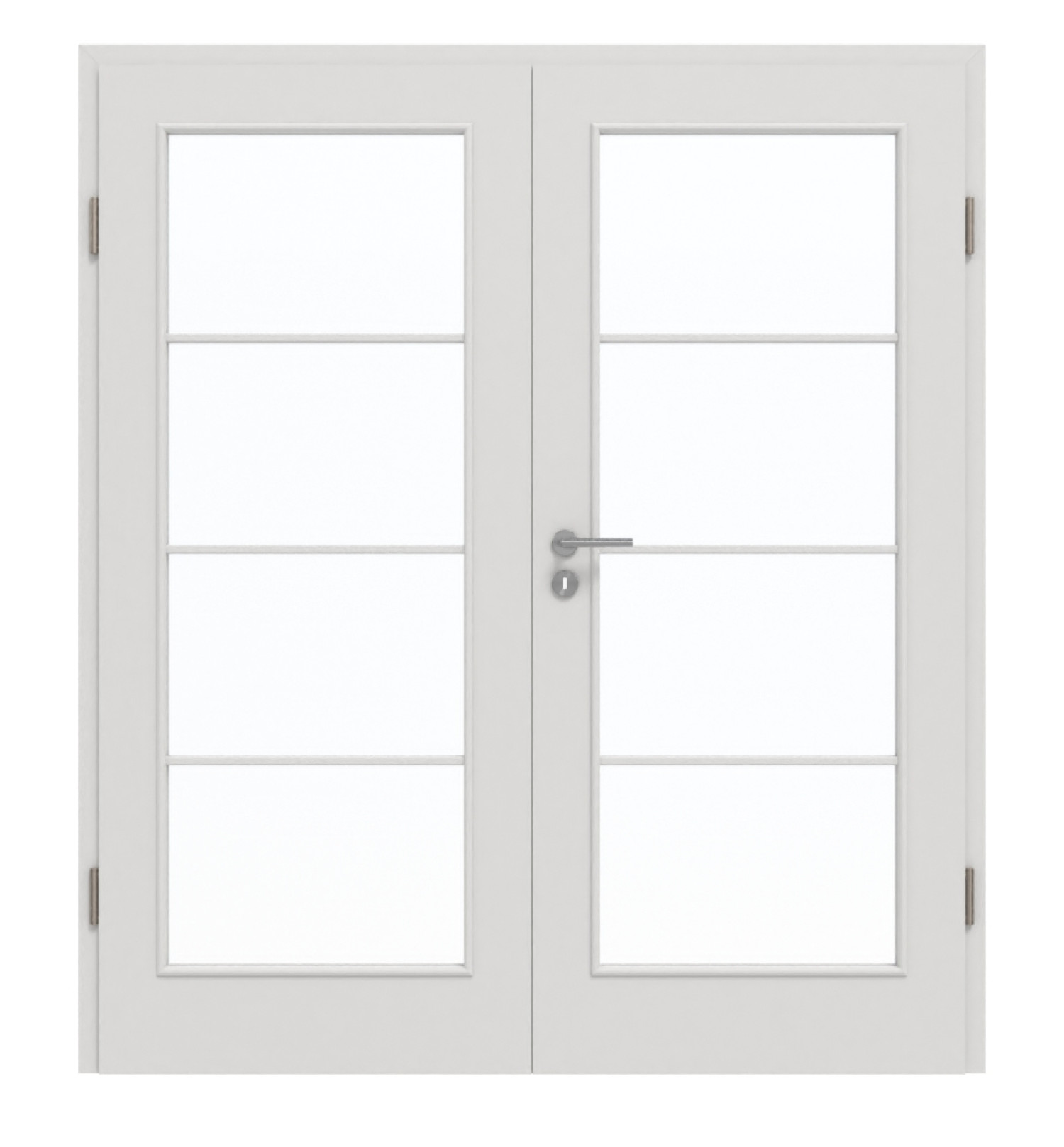 GARANT Doppelflügeltür inkl. Zarge 0160-60 Silver Grey CePaL mit Lichtausschnitt LA-3 Sprosse SP10