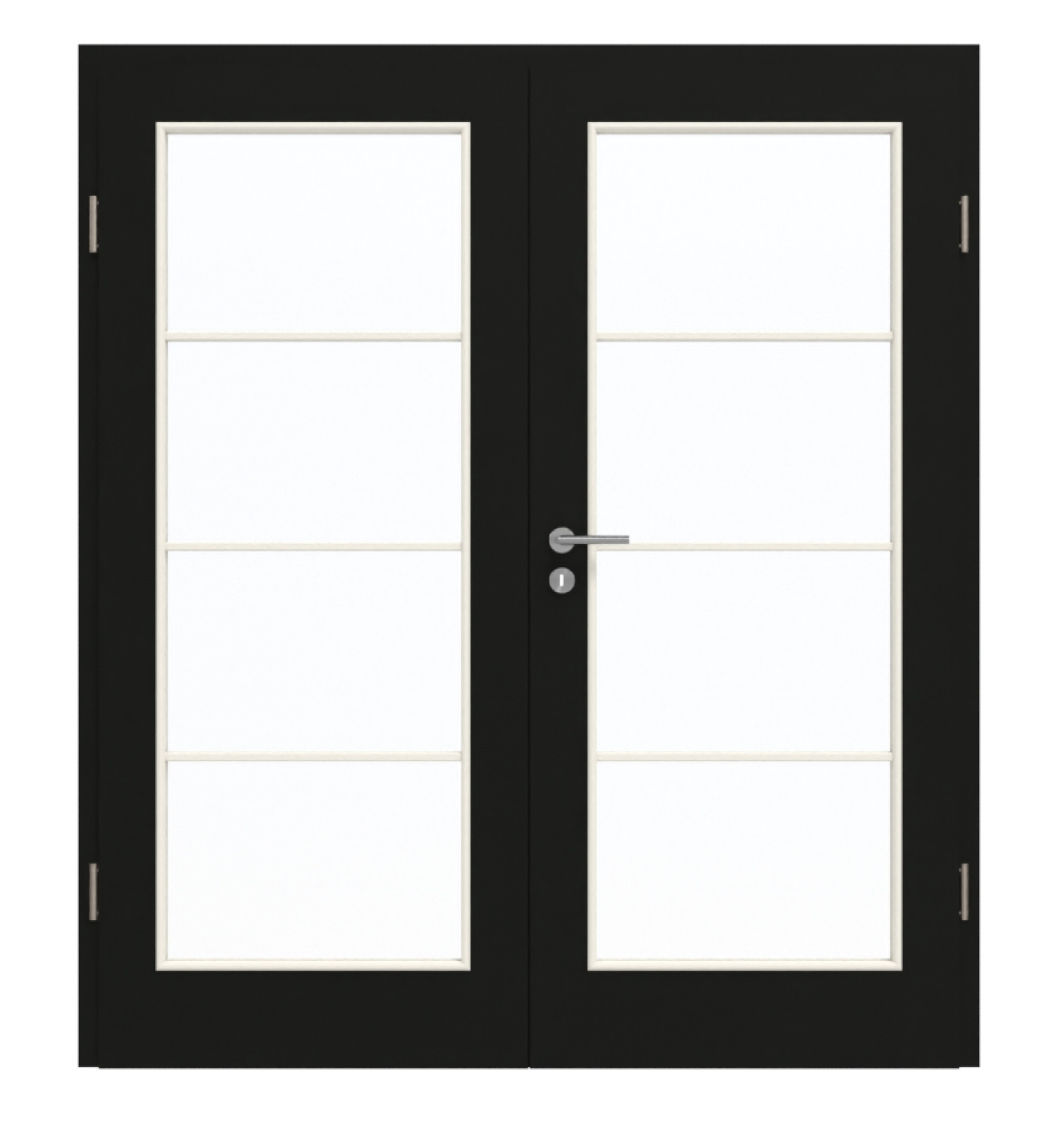 GARANT Doppelflügeltür inkl. Zarge 0901-60 Black Resopal mit Lichtausschnitt LA-3 Sprosse SP10