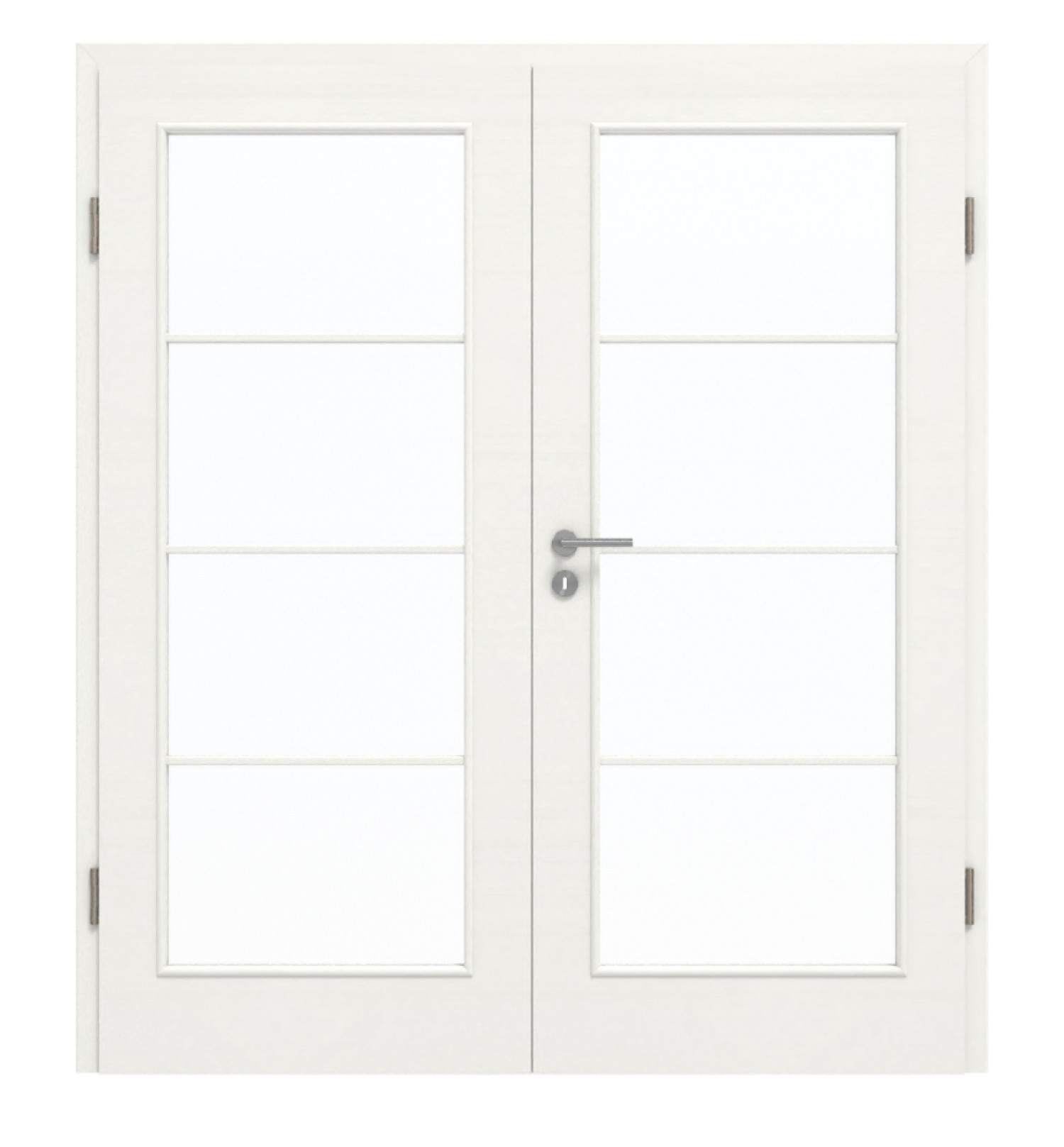 GARANT Doppelflügeltür inkl. Zarge Quer Authentic Bianco CePaL mit Lichtausschnitt LA-3 Sprosse SP10