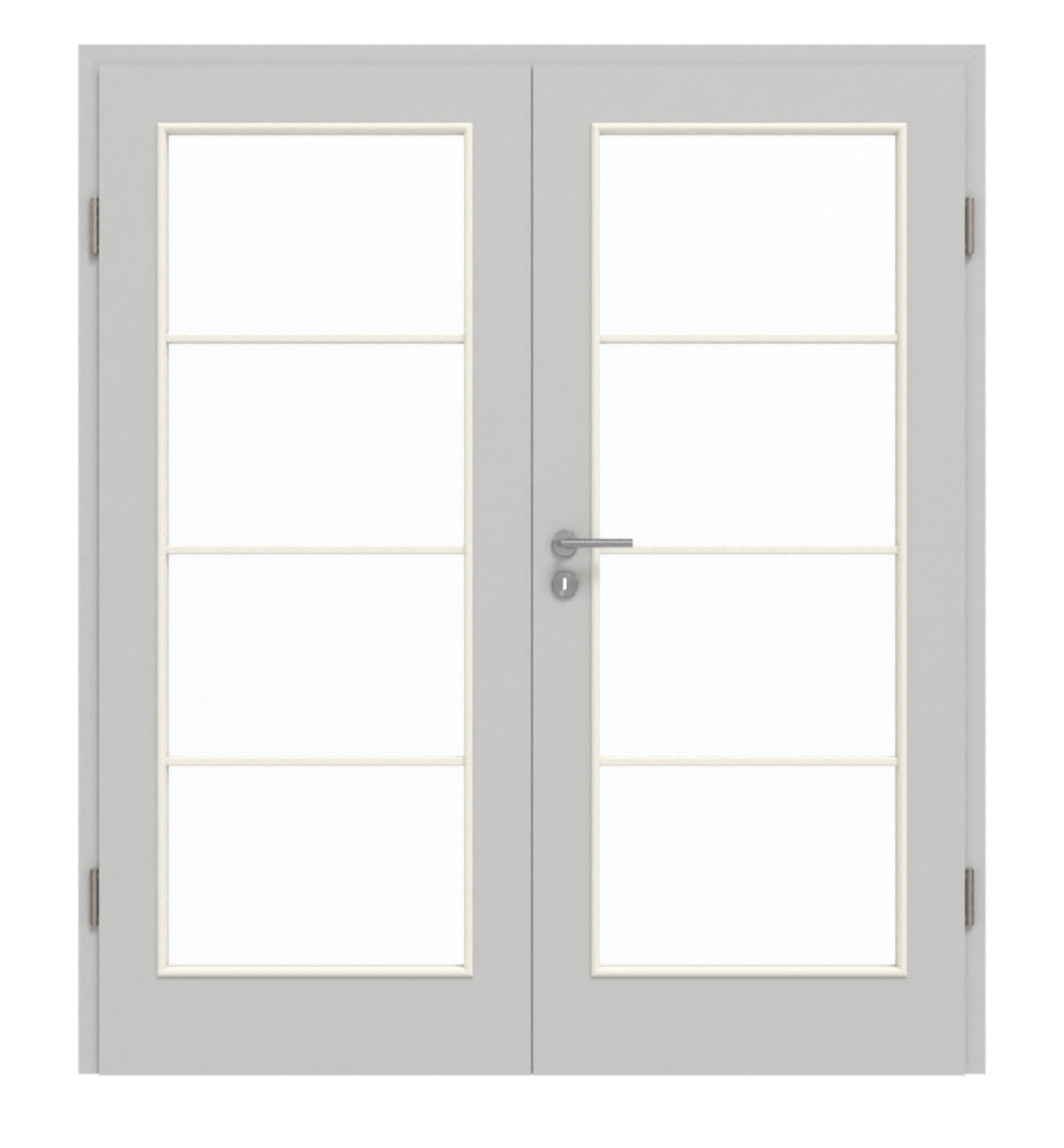 GARANT Doppelflügeltür inkl. Zarge D92-60 Dove Grey Resopal mit Lichtausschnitt LA-3 Sprosse SP10