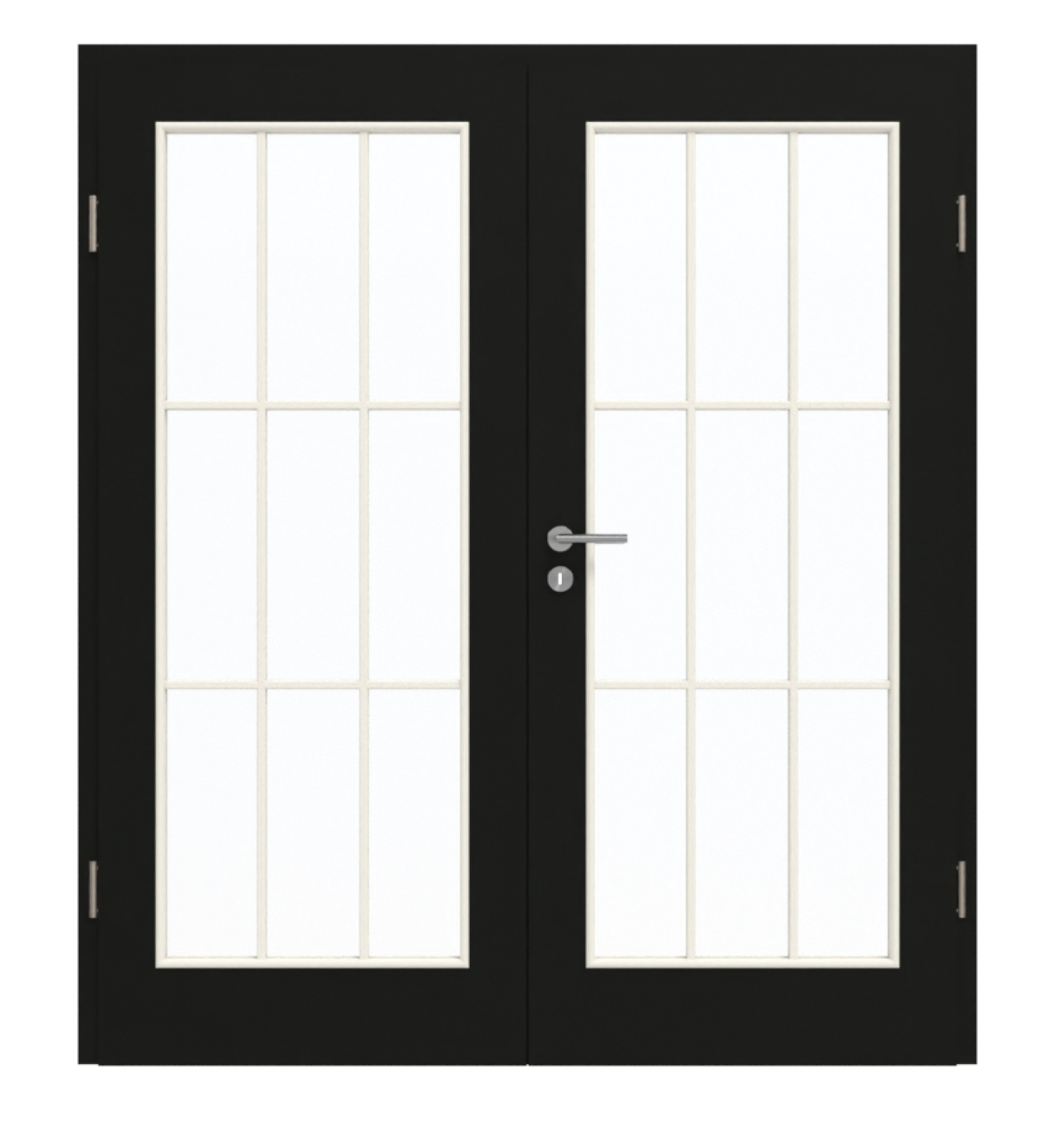 GARANT Doppelflügeltür inkl. Zarge 0901-60 Black Resopal mit Lichtausschnitt LA-3 Sprosse SP2
