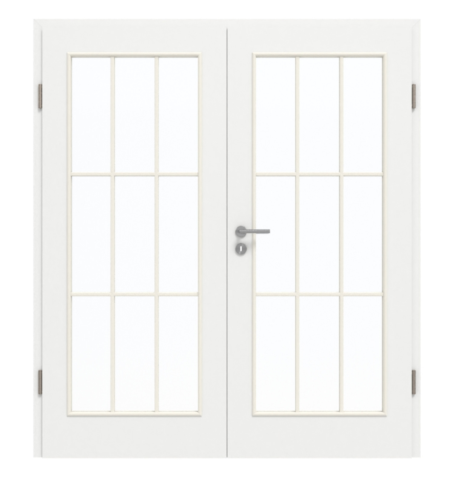 GARANT Doppelflügeltür inkl. Zarge D354-60 Designer White Resopal mit Lichtausschnitt LA-3 Sprosse SP2