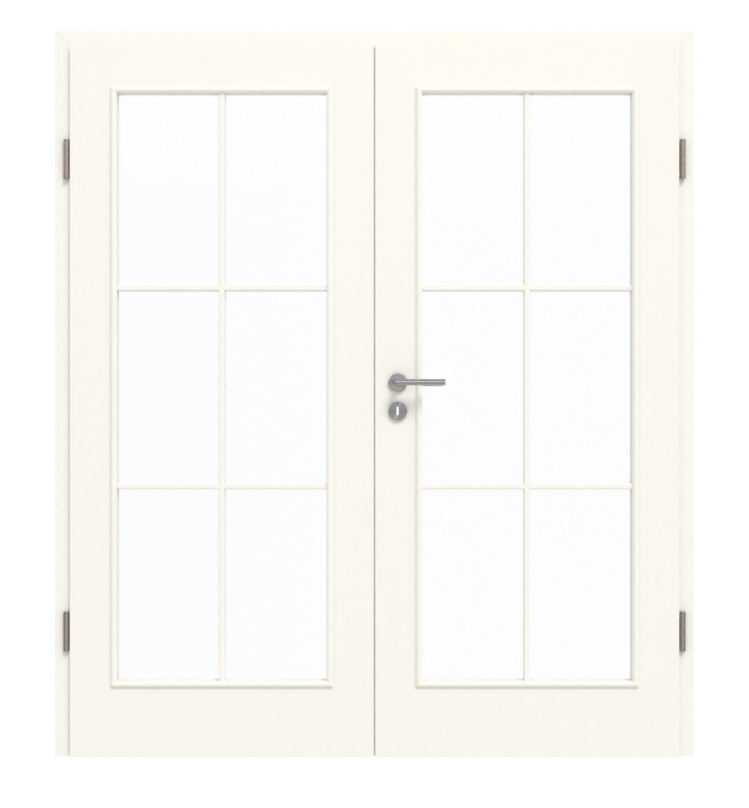 GARANT Doppelflügeltür inkl. Zarge 0105-60 Pearl White CePaL mit Lichtausschnitt LA-3 Sprosse SP4