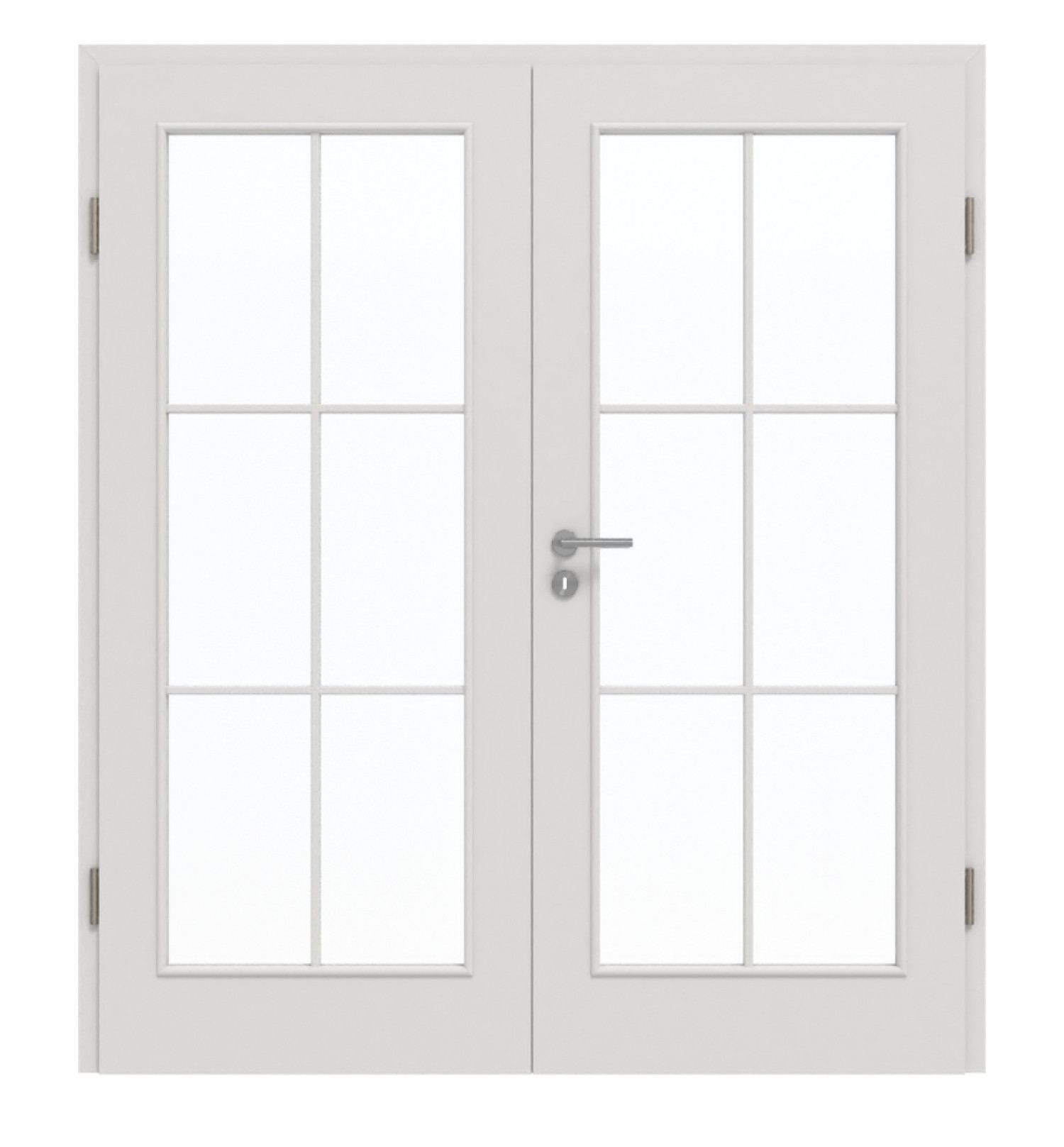 GARANT Doppelflügeltür inkl. Zarge 0160-60 Silver Grey CePaL mit Lichtausschnitt LA-3 Sprosse SP4