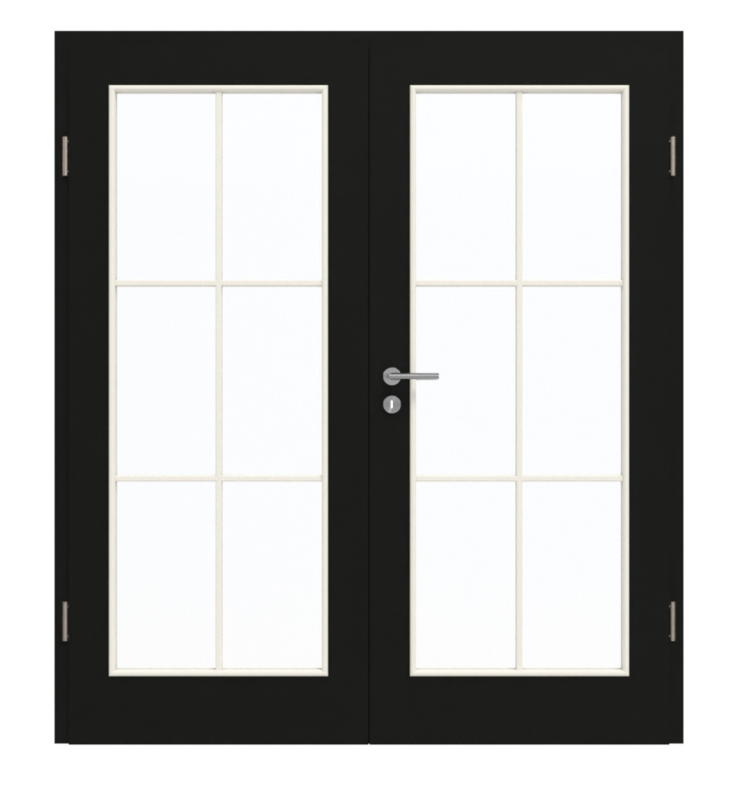 GARANT Doppelflügeltür inkl. Zarge 0901-60 Black Resopal mit Lichtausschnitt LA-3 Sprosse SP4