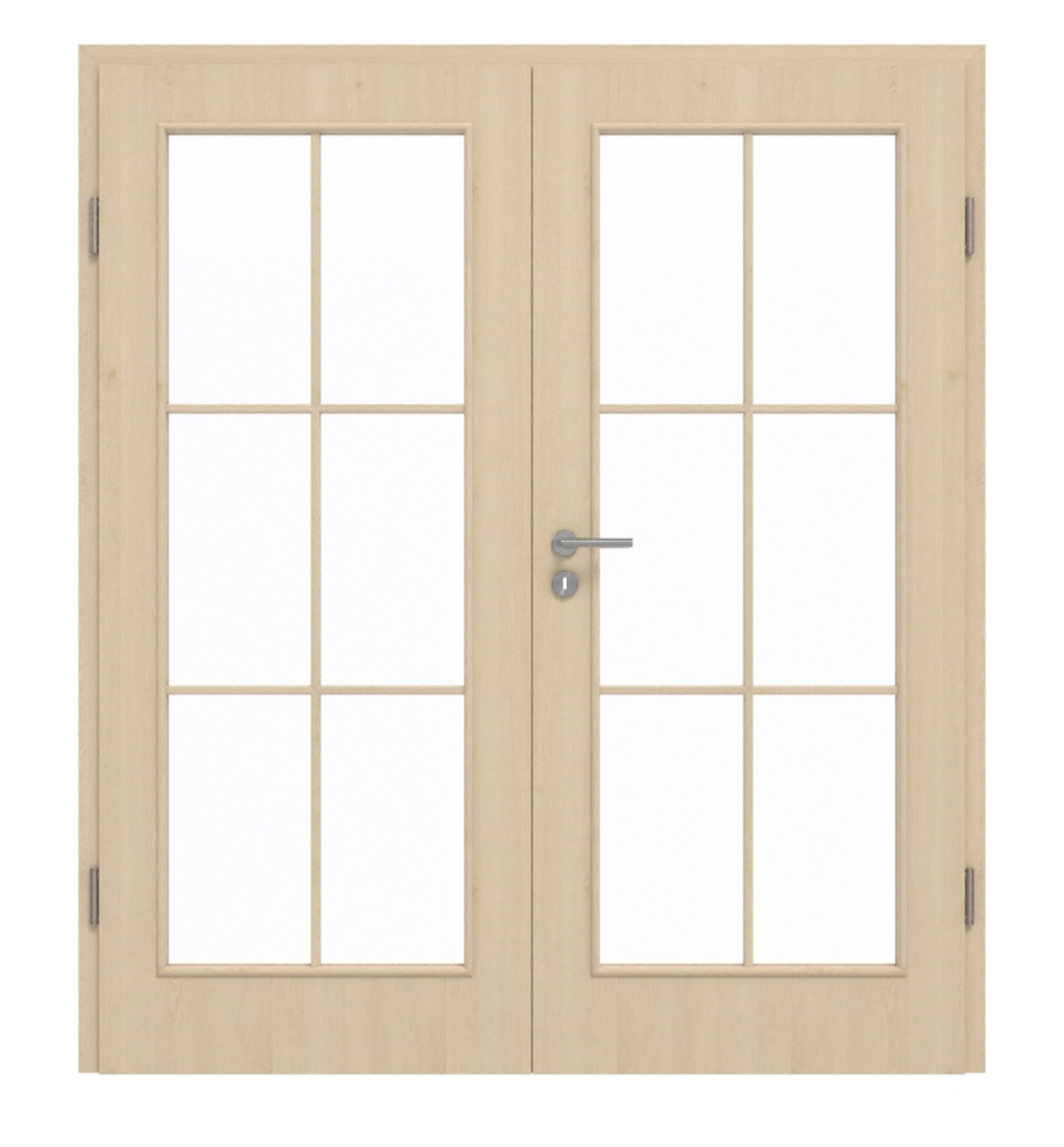 GARANT Doppelflügeltür inkl. Zarge Authentic Sand GCK08 mit Lichtausschnitt LA-3 Sprosse SP4